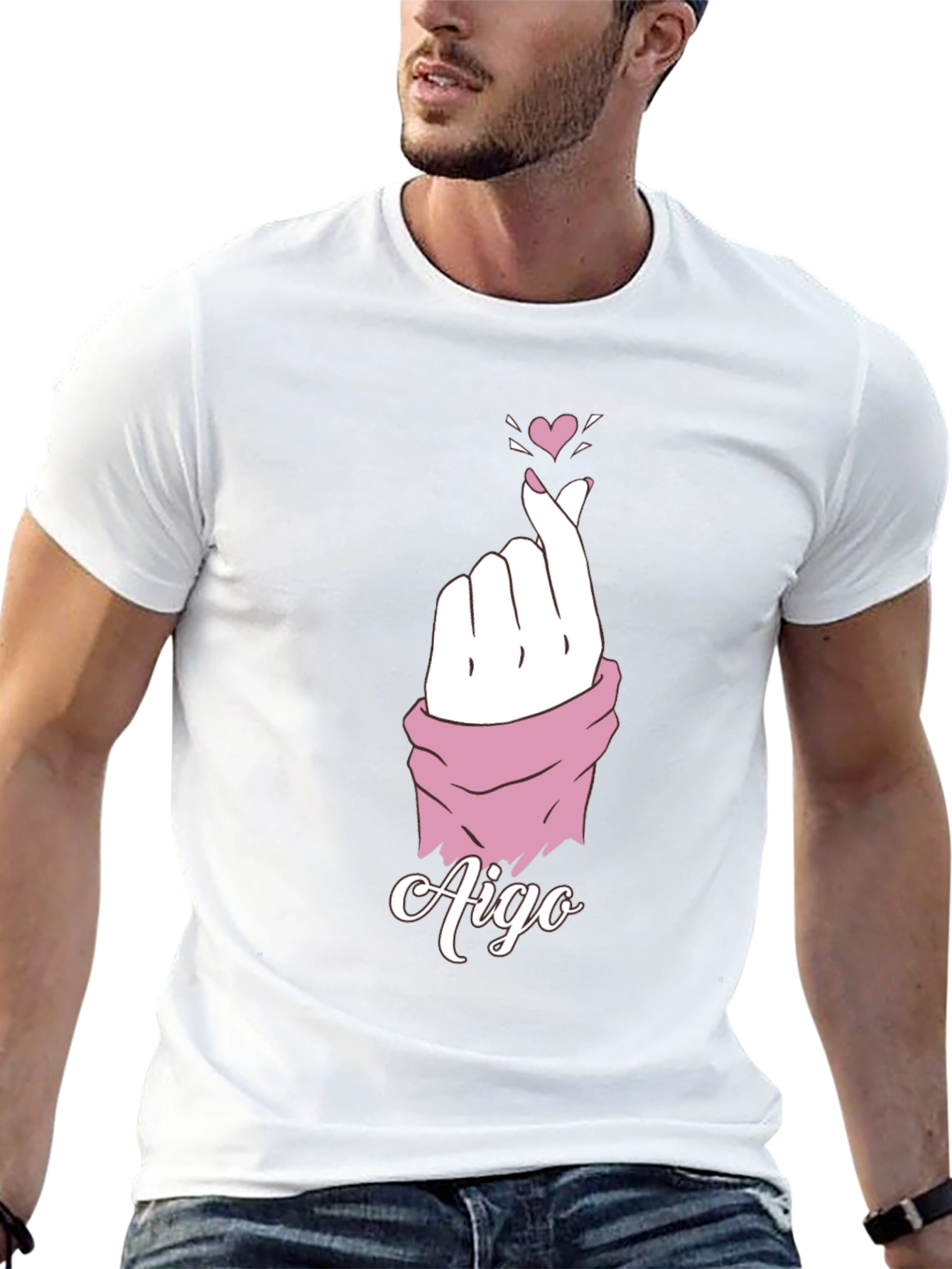 Aigo Heart Fingers Black T-Shirt