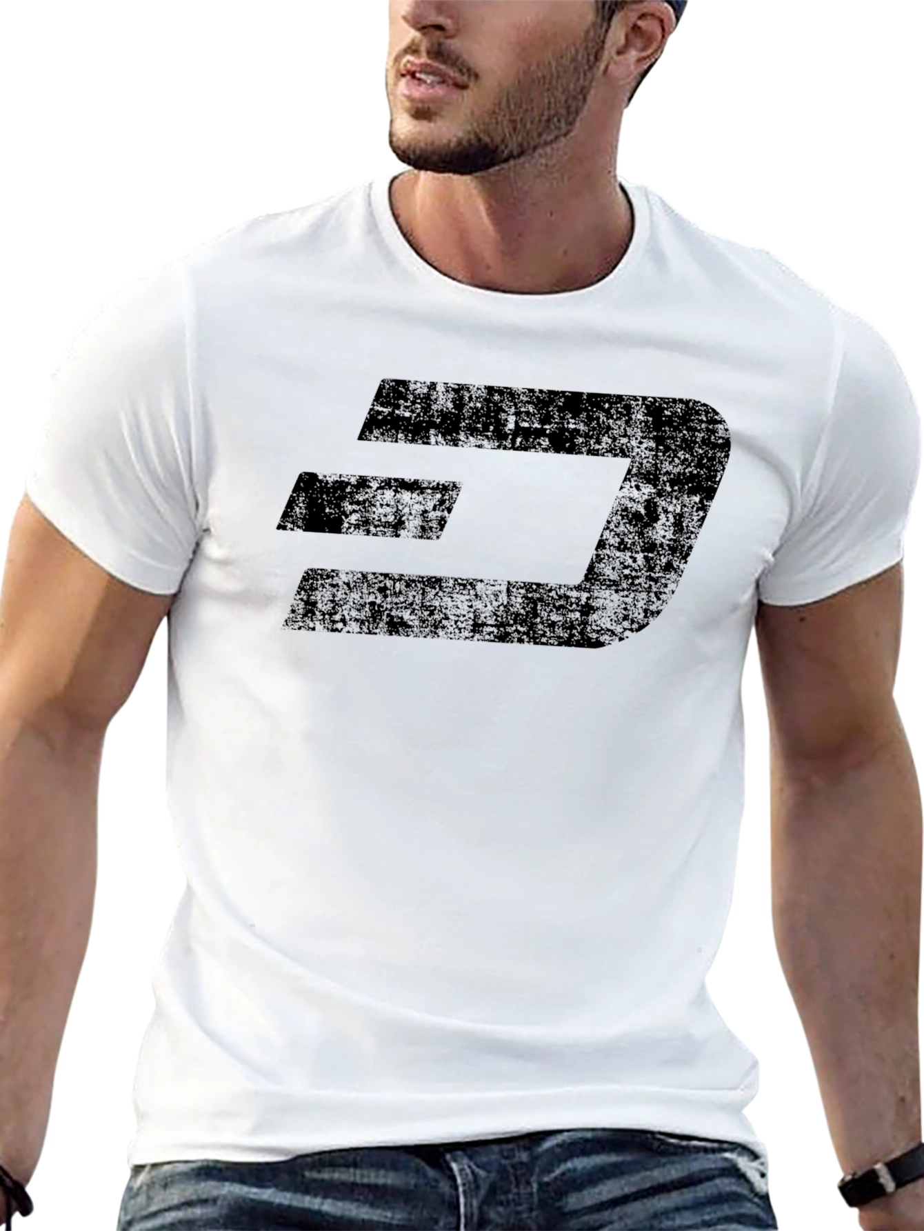 Distressed Dash Logo Black T-Shirt