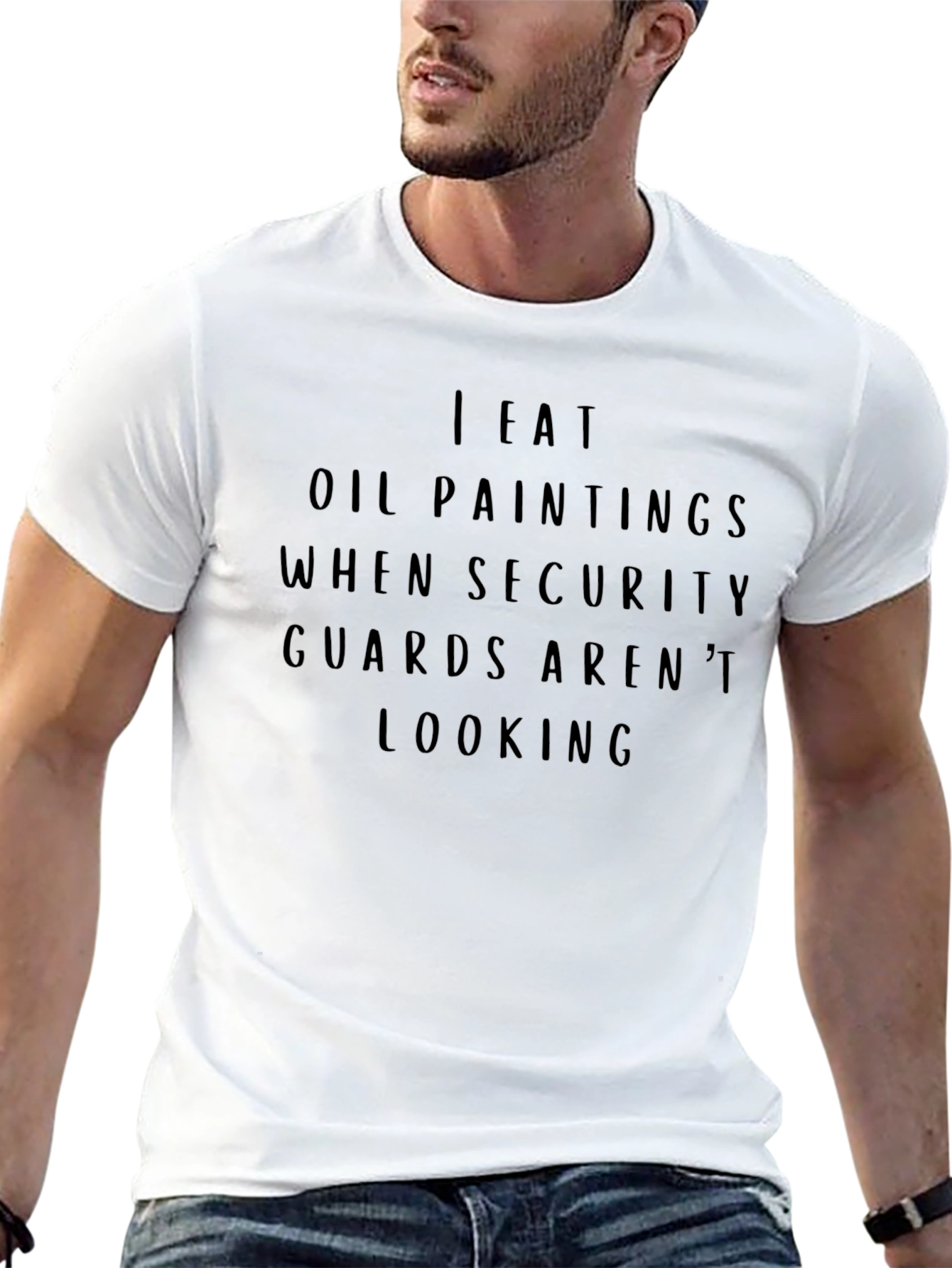 Funny I Eat Oil Paintings Black T-Shirt