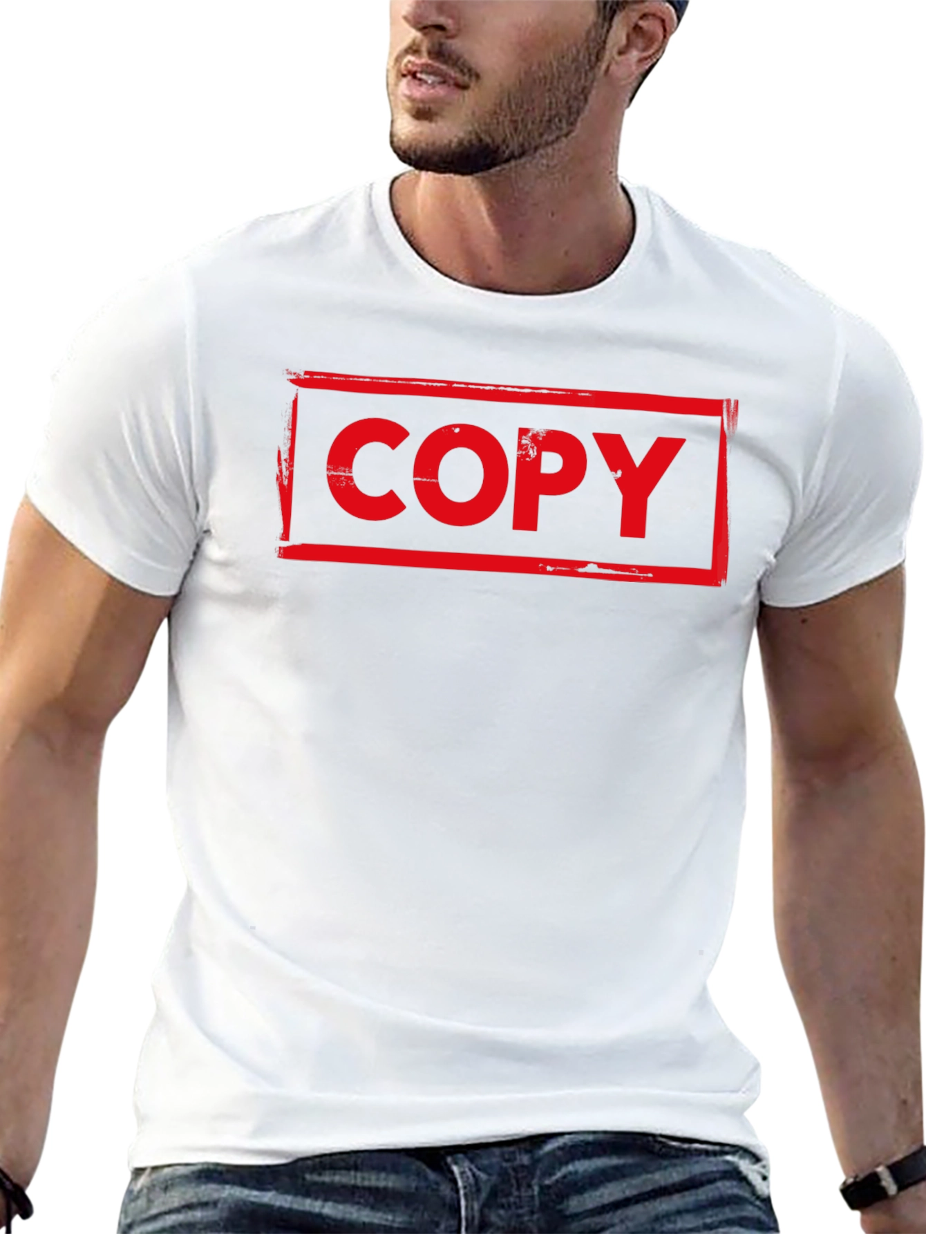 Red COPY Graphic Print Black T-Shirt