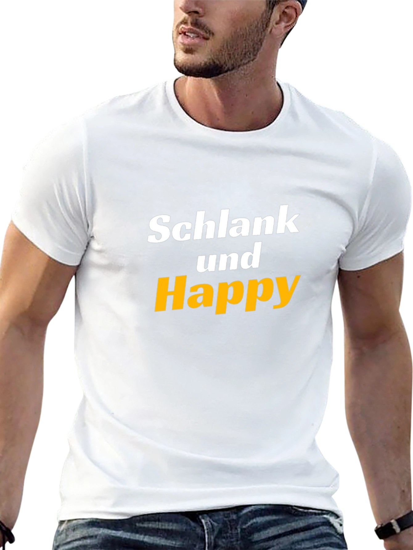 Schlank und Happy Black T-Shirt