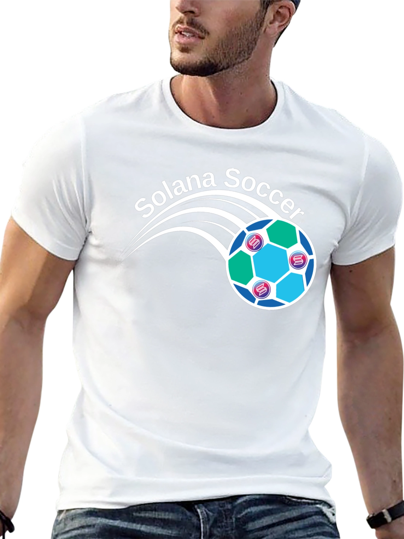 Solana Soccer Graphic T-Shirt - Crypto Fan Apparel