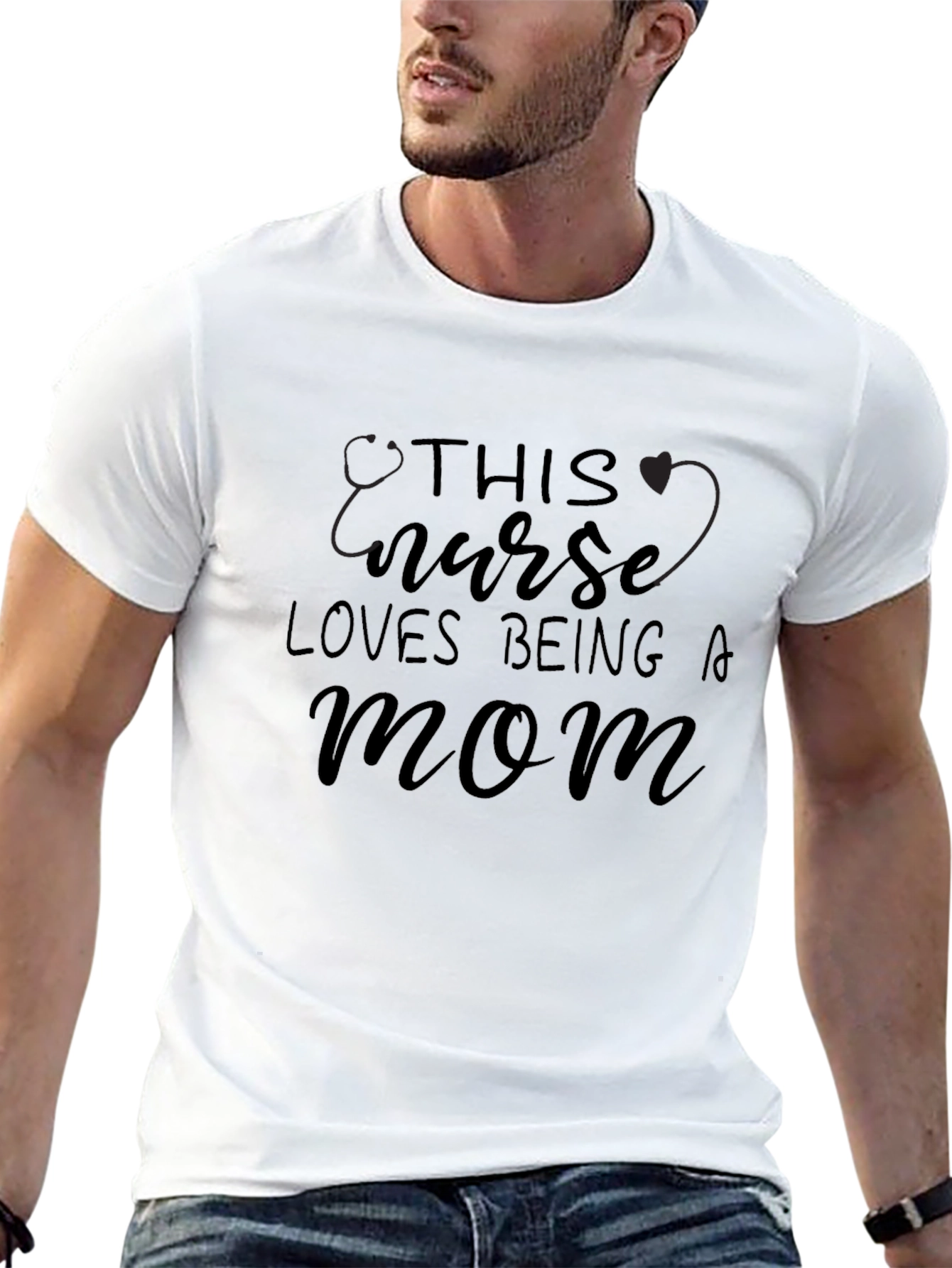 Nurse Mom Graphic T-Shirt - Black