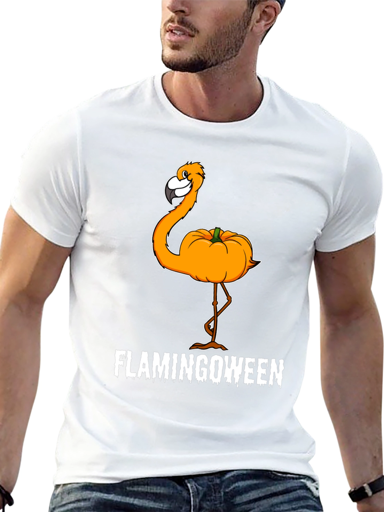 Flamingoween T-Shirt - Halloween Flamingo Pumpkin Tee