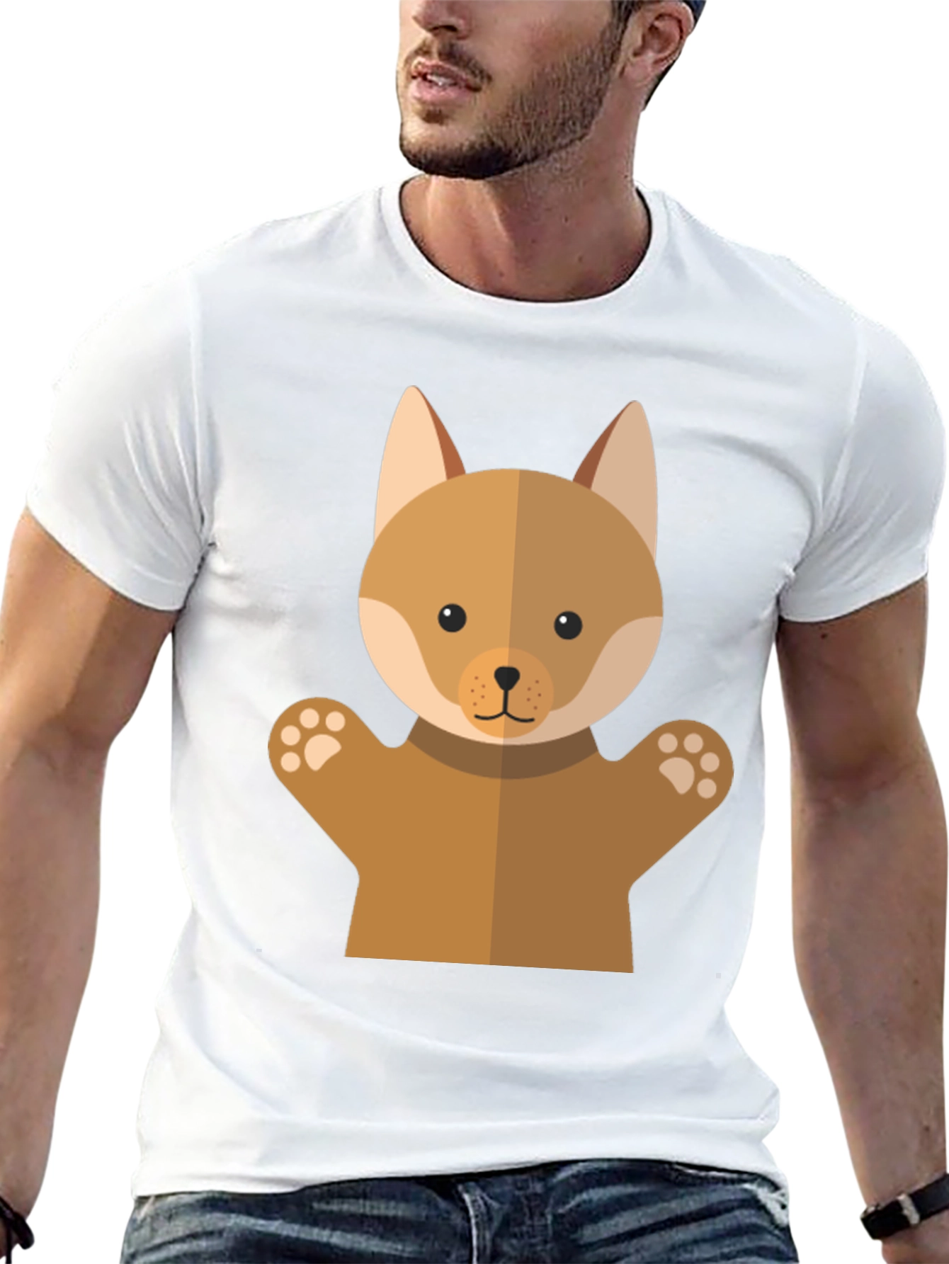 Cute Dog Puppet Graphic T-Shirt