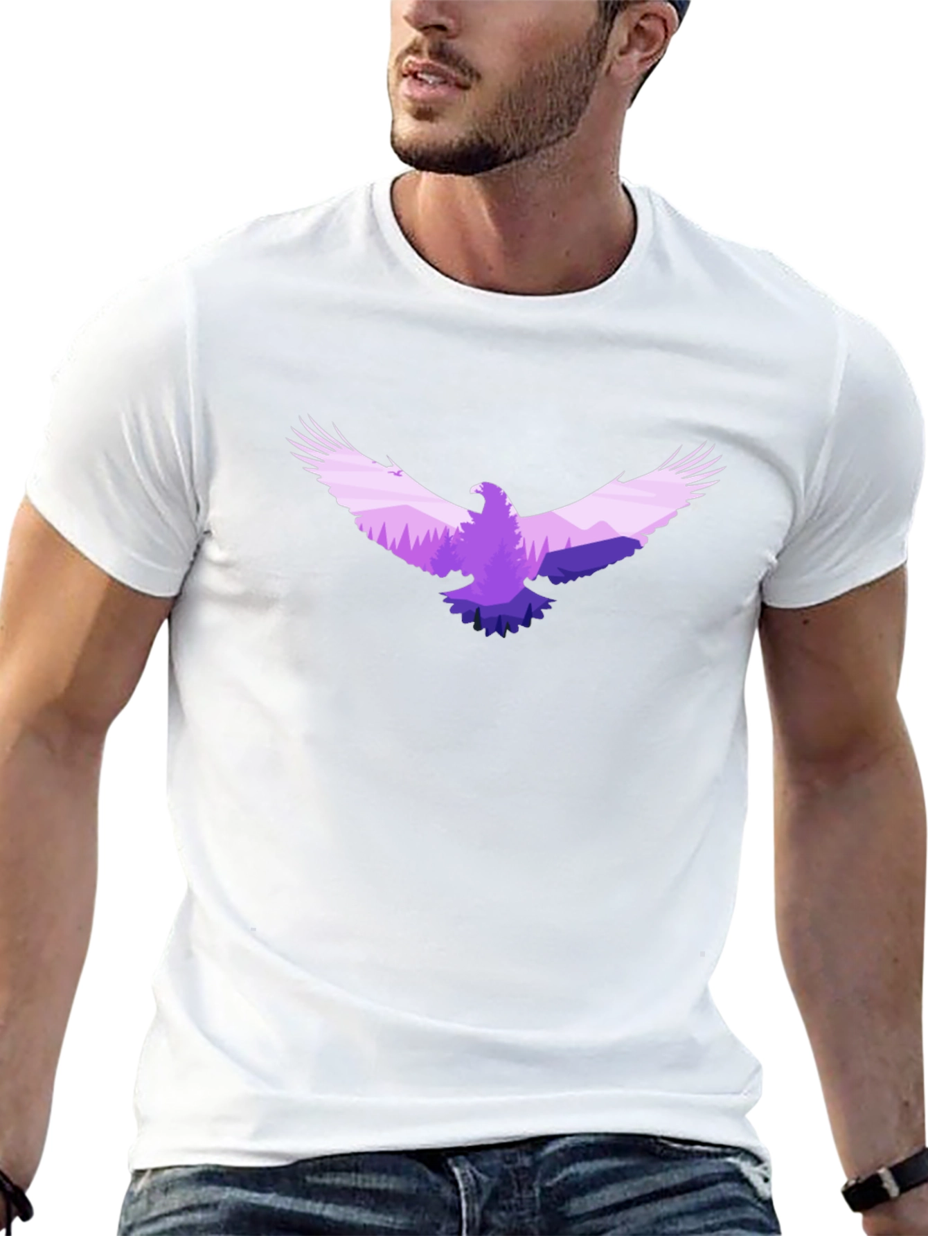Eagle Silhouette Graphic Tee - Black