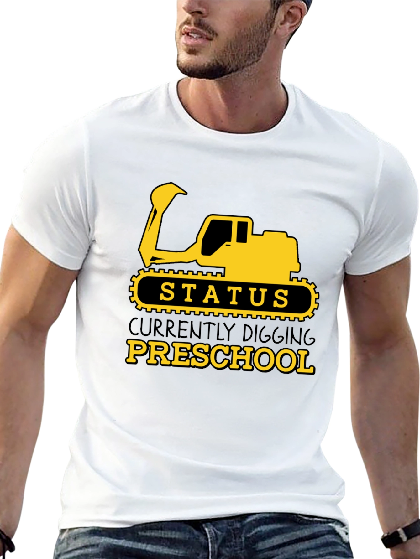 Digging Preschool T-Shirt - Cute Excavator Design
