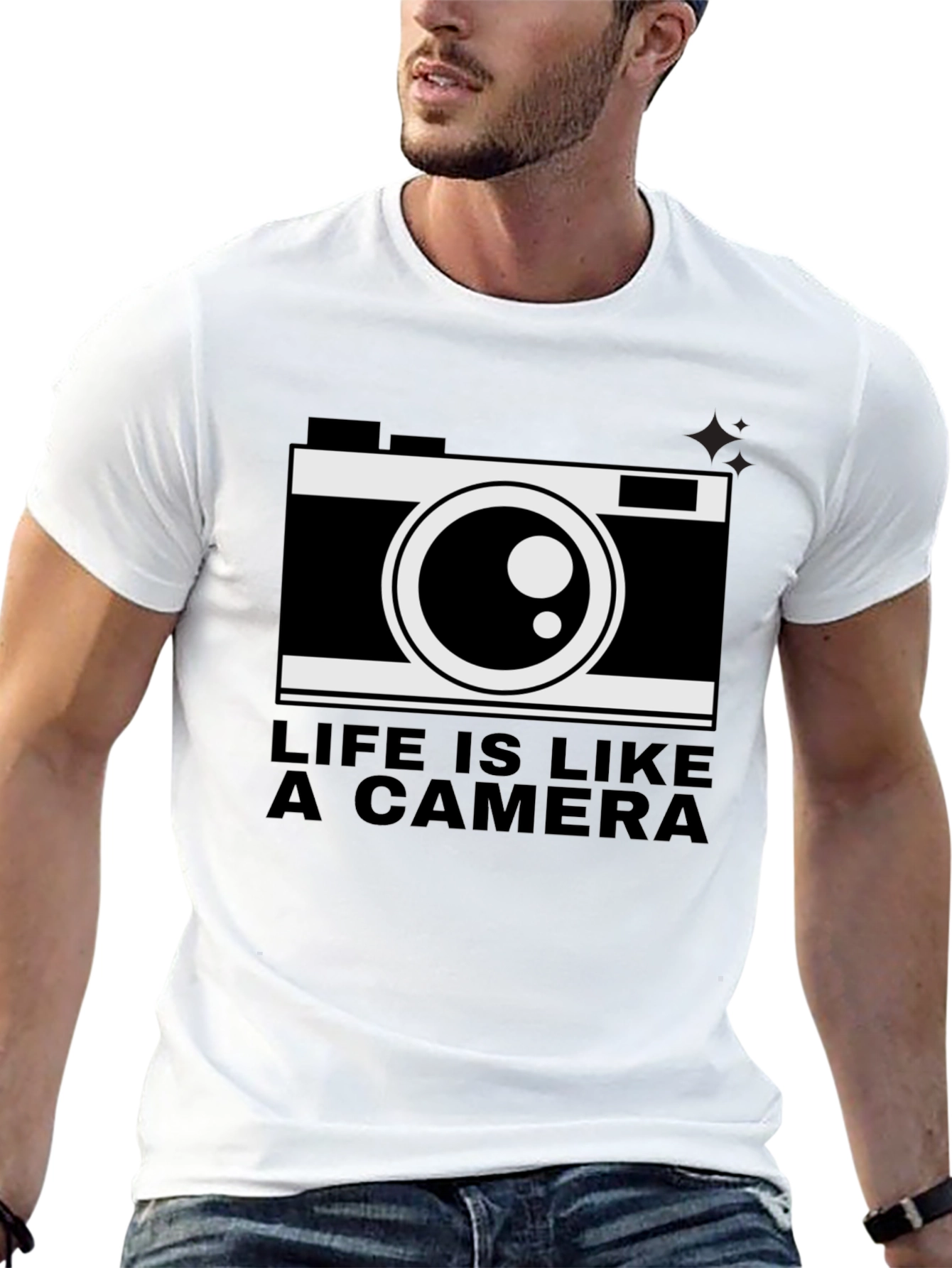 Life is Like a Camera Black T-Shirt