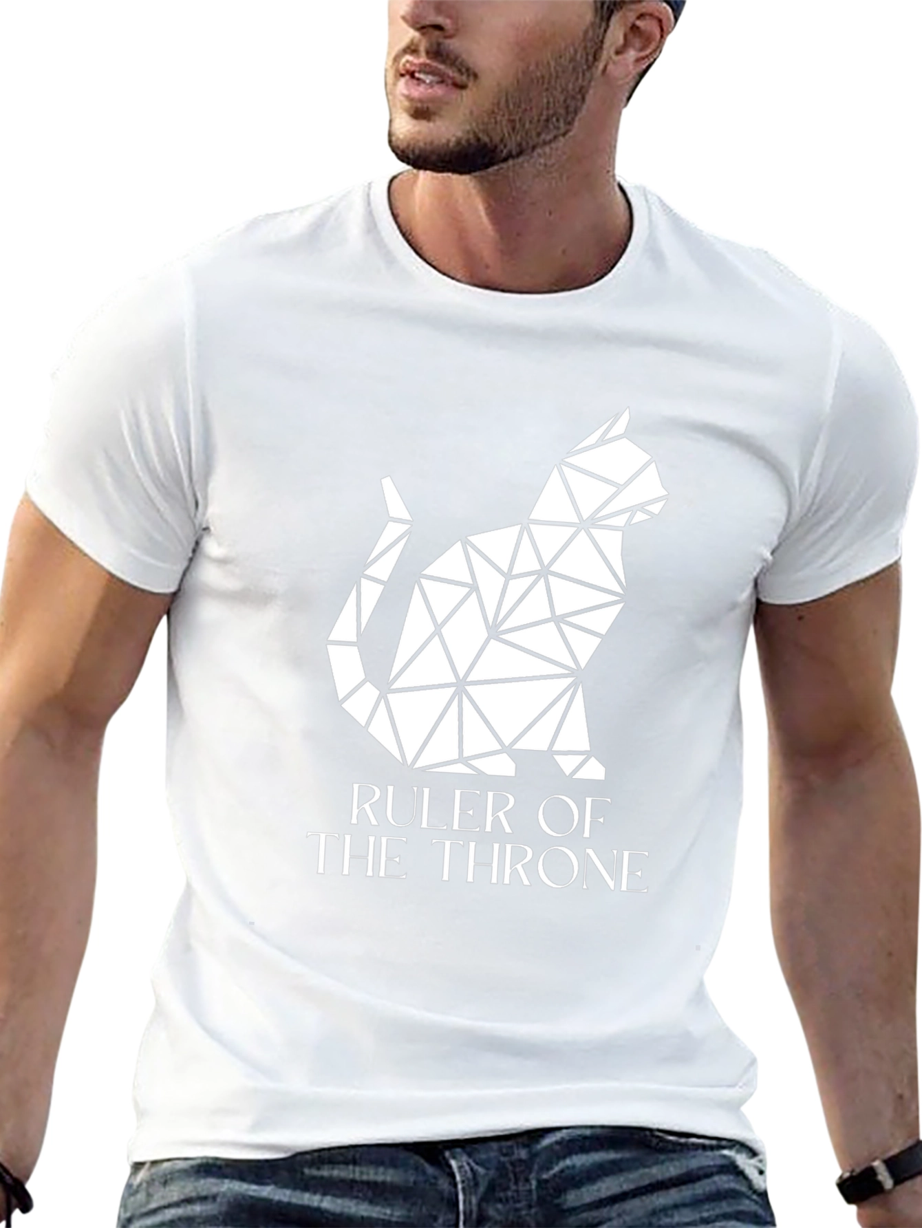 Ruler of the Throne Geometric Cat Graphic Tee