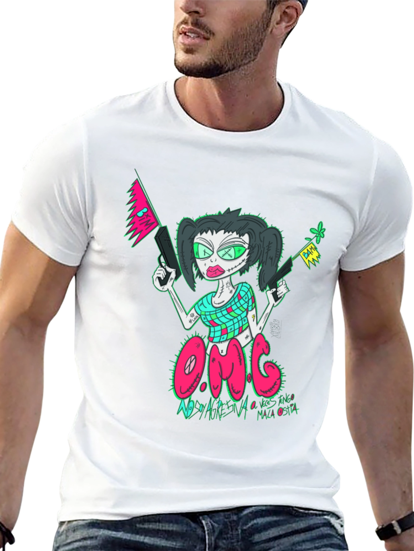OMG Zombie Girl Graphic Tee - Unique Design