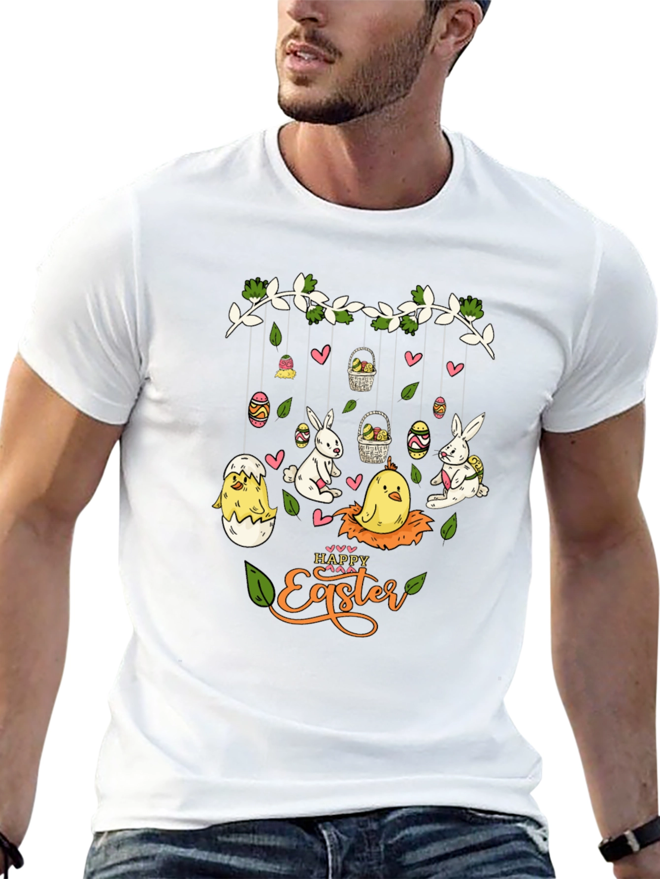 Happy Easter Graphic T-Shirt - Cute Holiday Tee