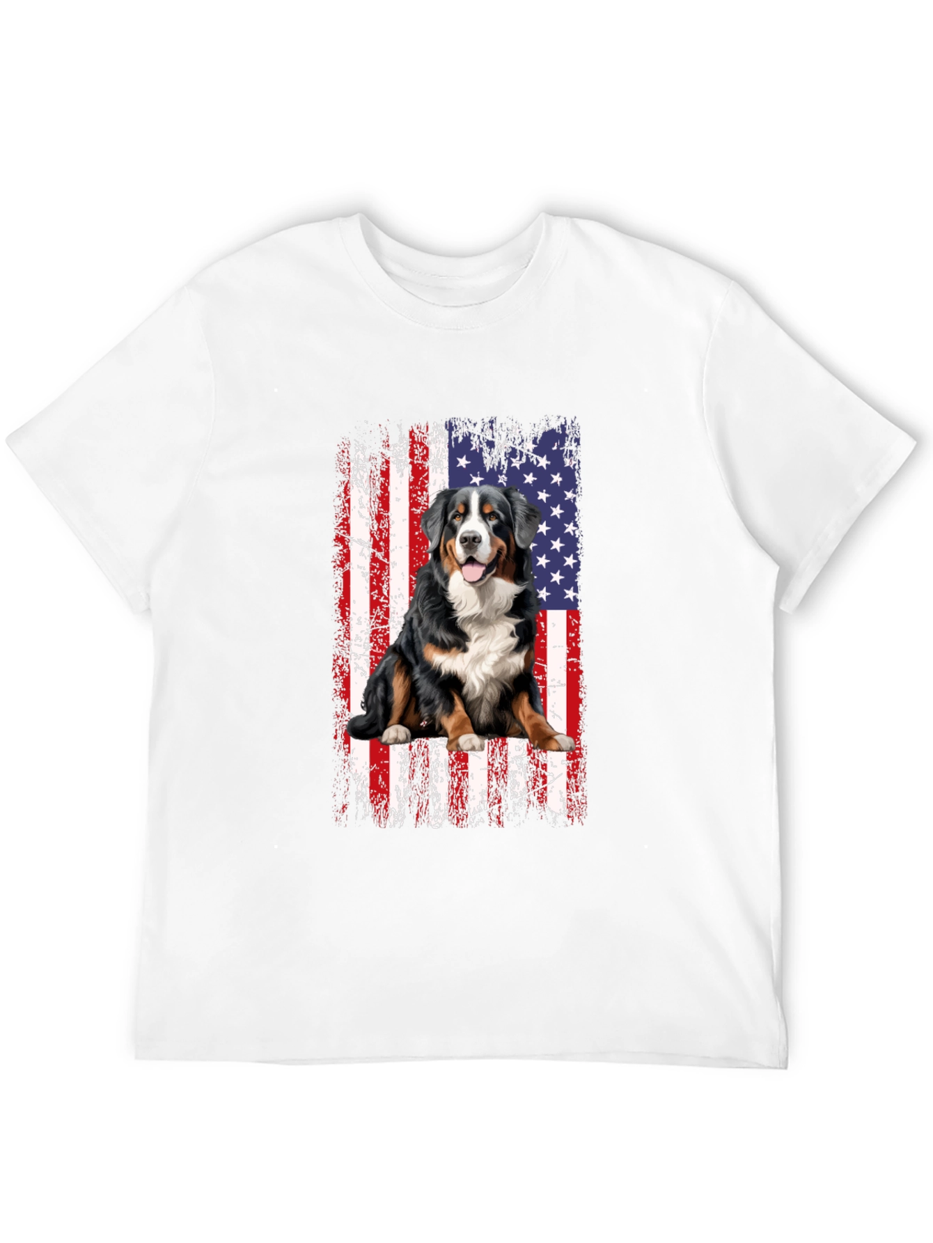 Bernese Mountain Dog US Flag T-Shirt