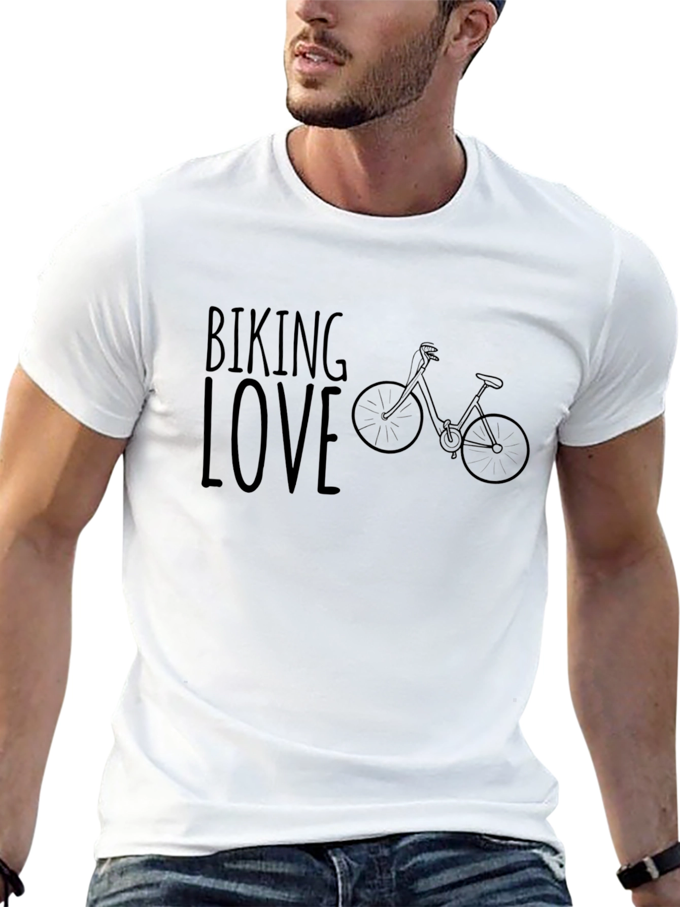 Biking Love Graphic Tee - Black Cotton Shirt