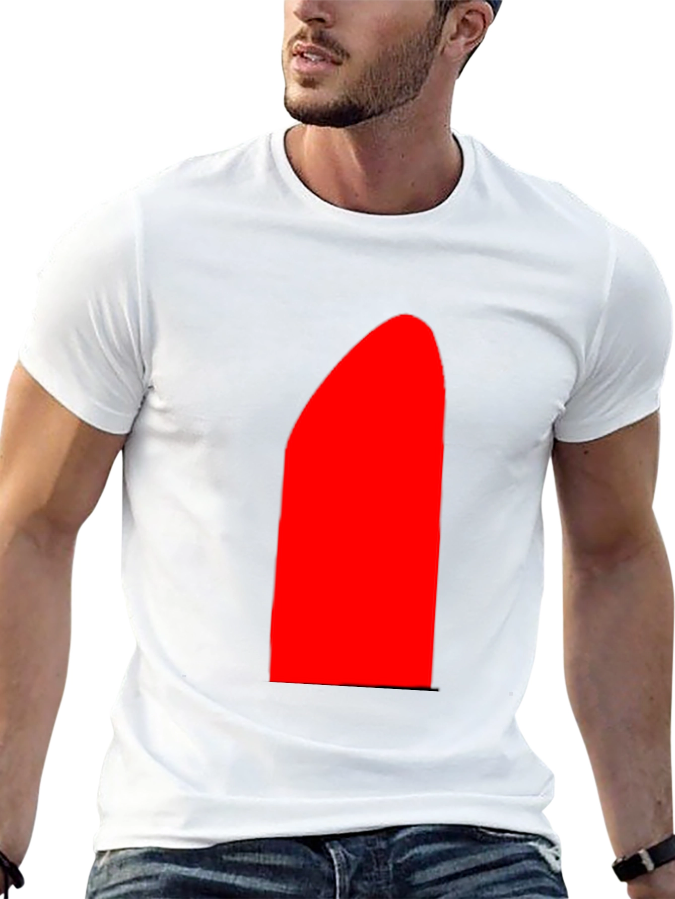Mens Black T-Shirt with Bold Red Design