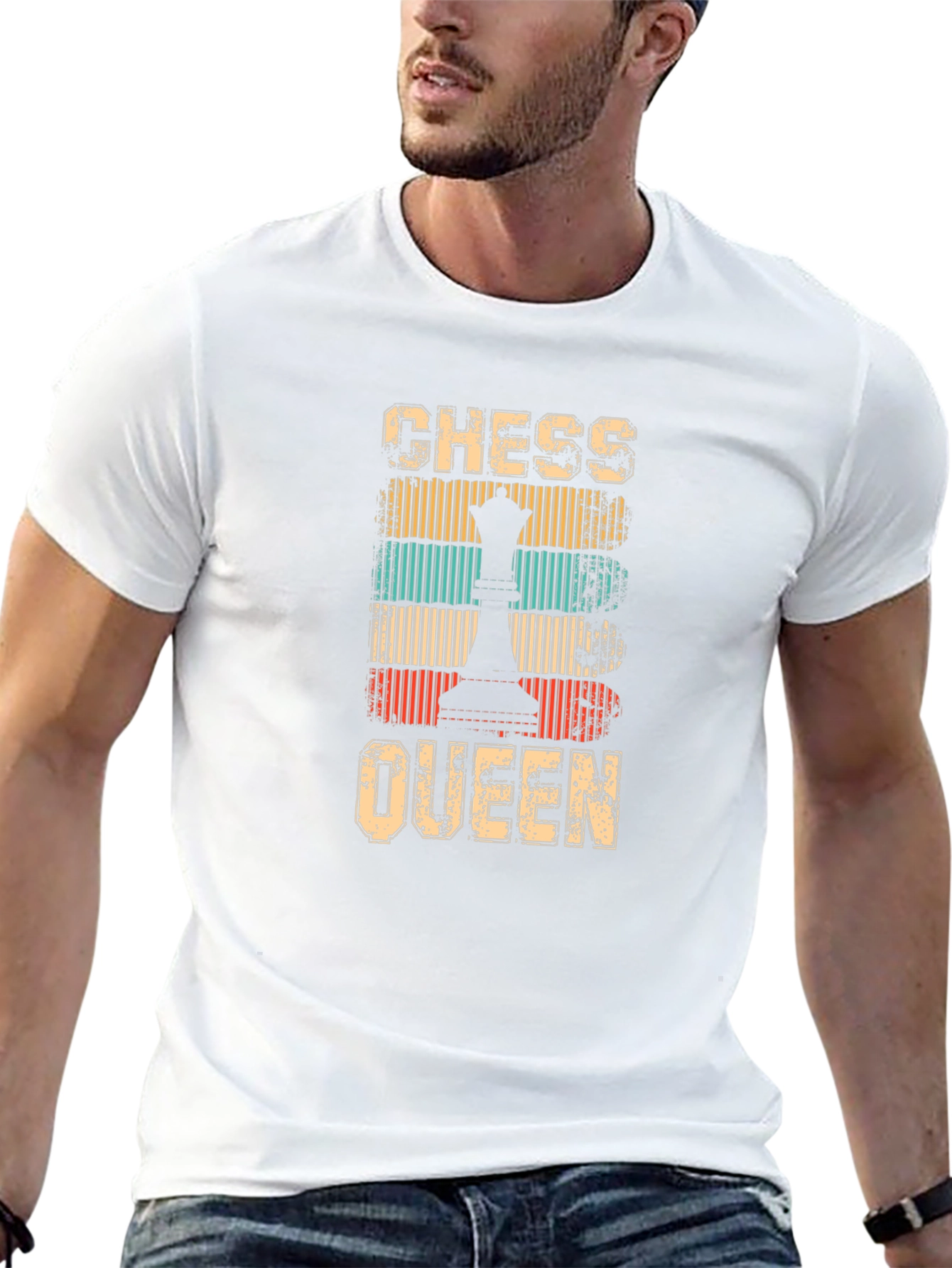 Chess Queen Retro Style Graphic T-Shirt