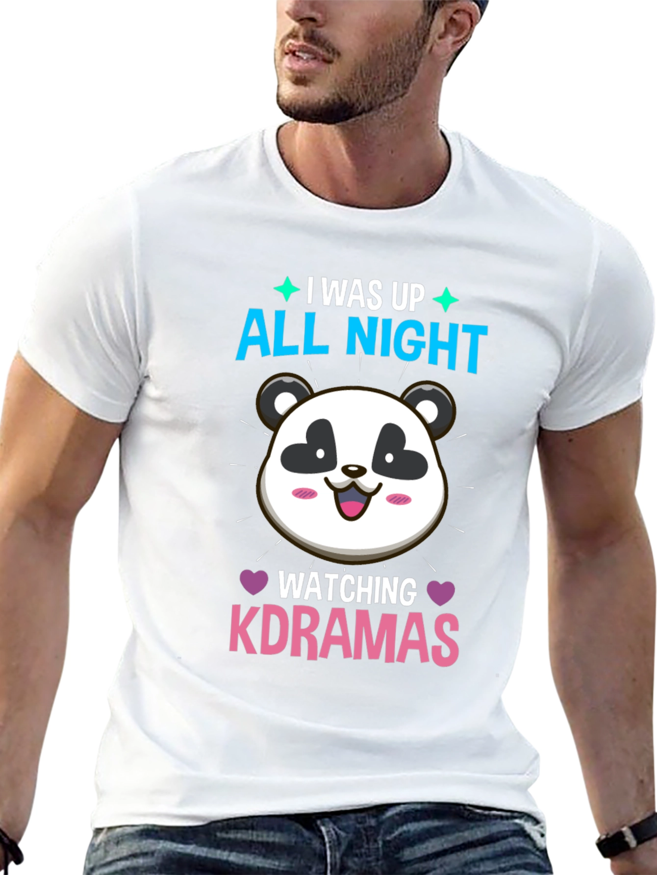 K-Drama Panda T-Shirt - All Night Binge Watching Tee