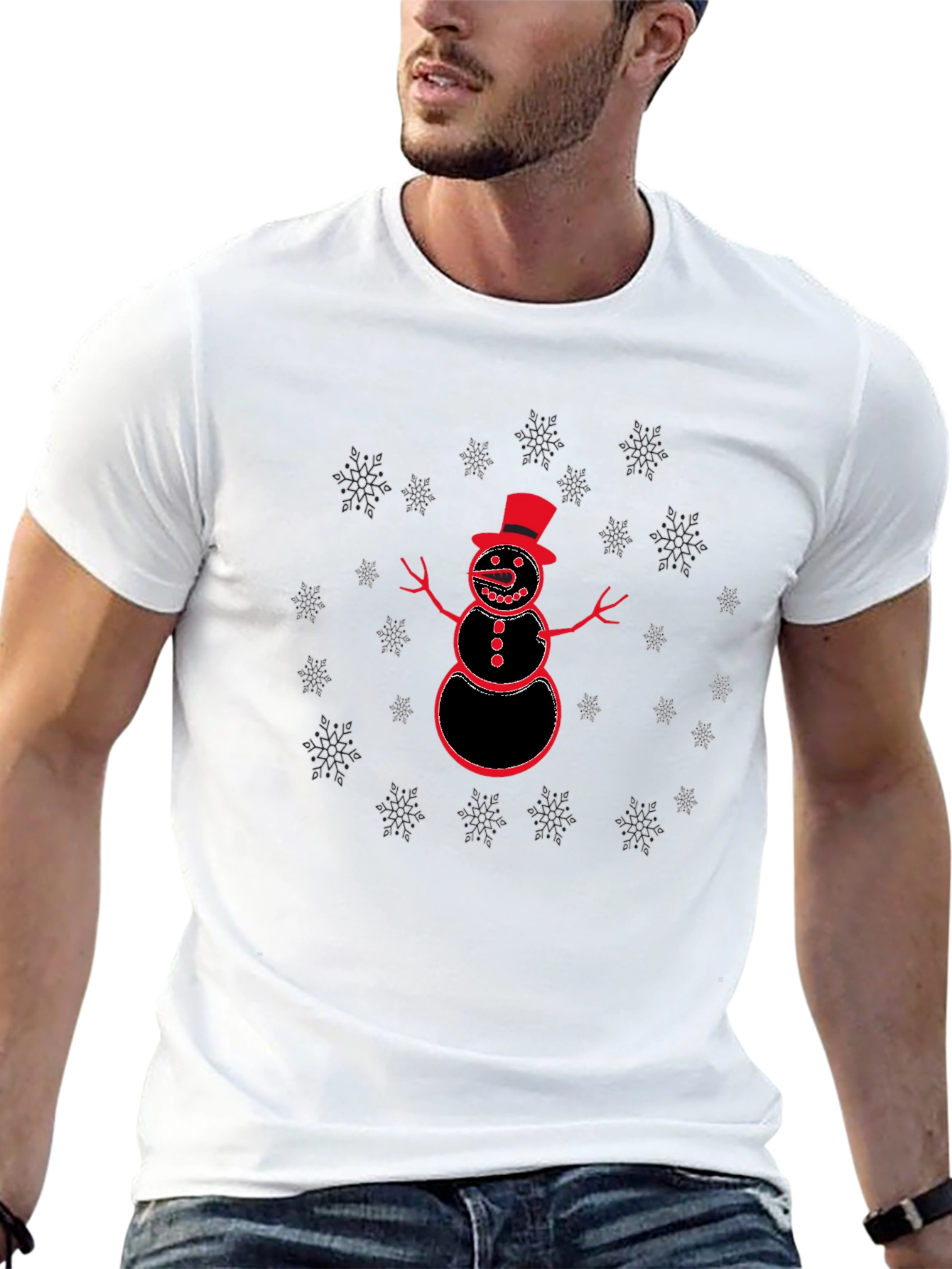 Snowman Graphic T-Shirt - Holiday Fun