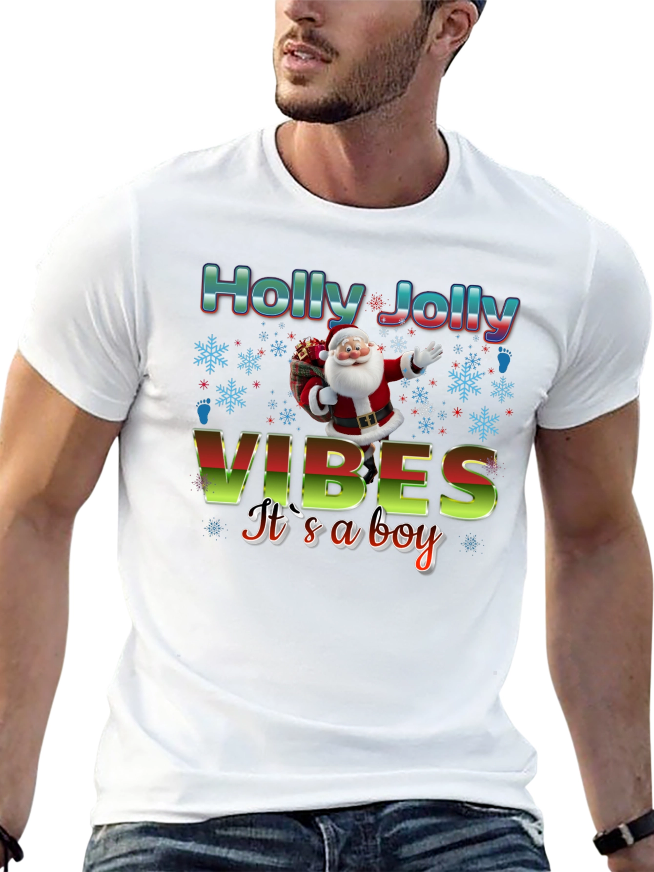 Holly Jolly Vibes Its a Boy T-Shirt