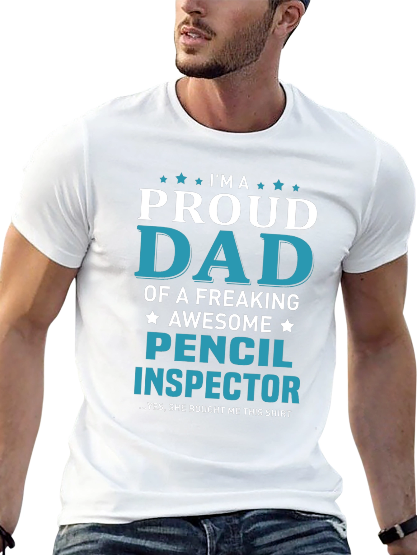 Proud Dad Pencil Inspector Graphic Tee