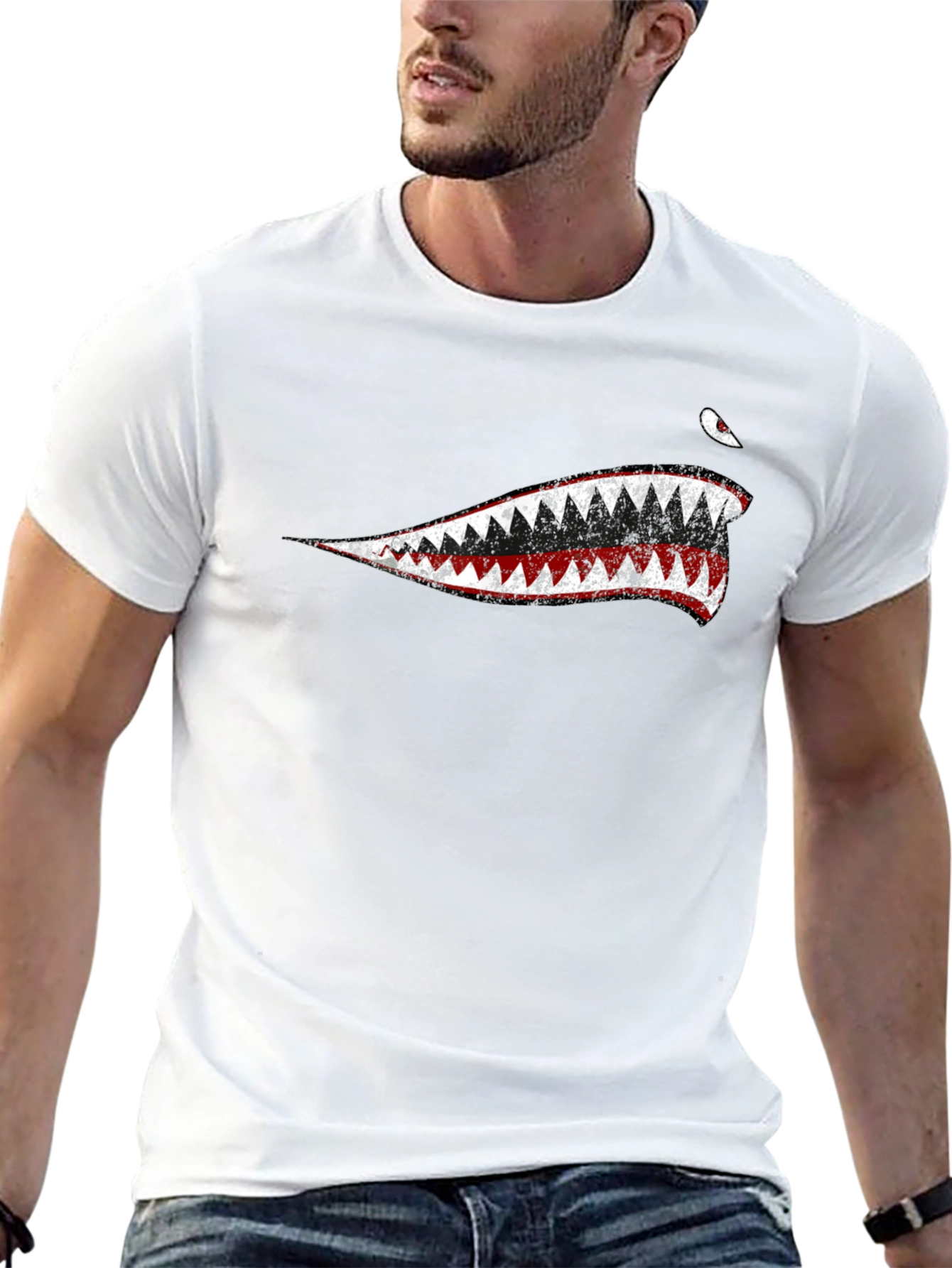 Shark Teeth Graphic Black T-Shirt