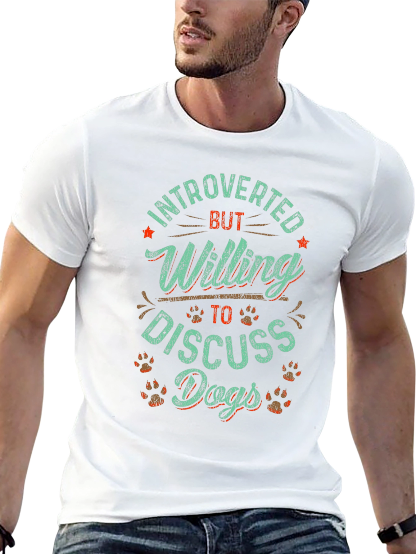 Introverted Dog Lover Graphic Tee - Unisex Black T-Shirt