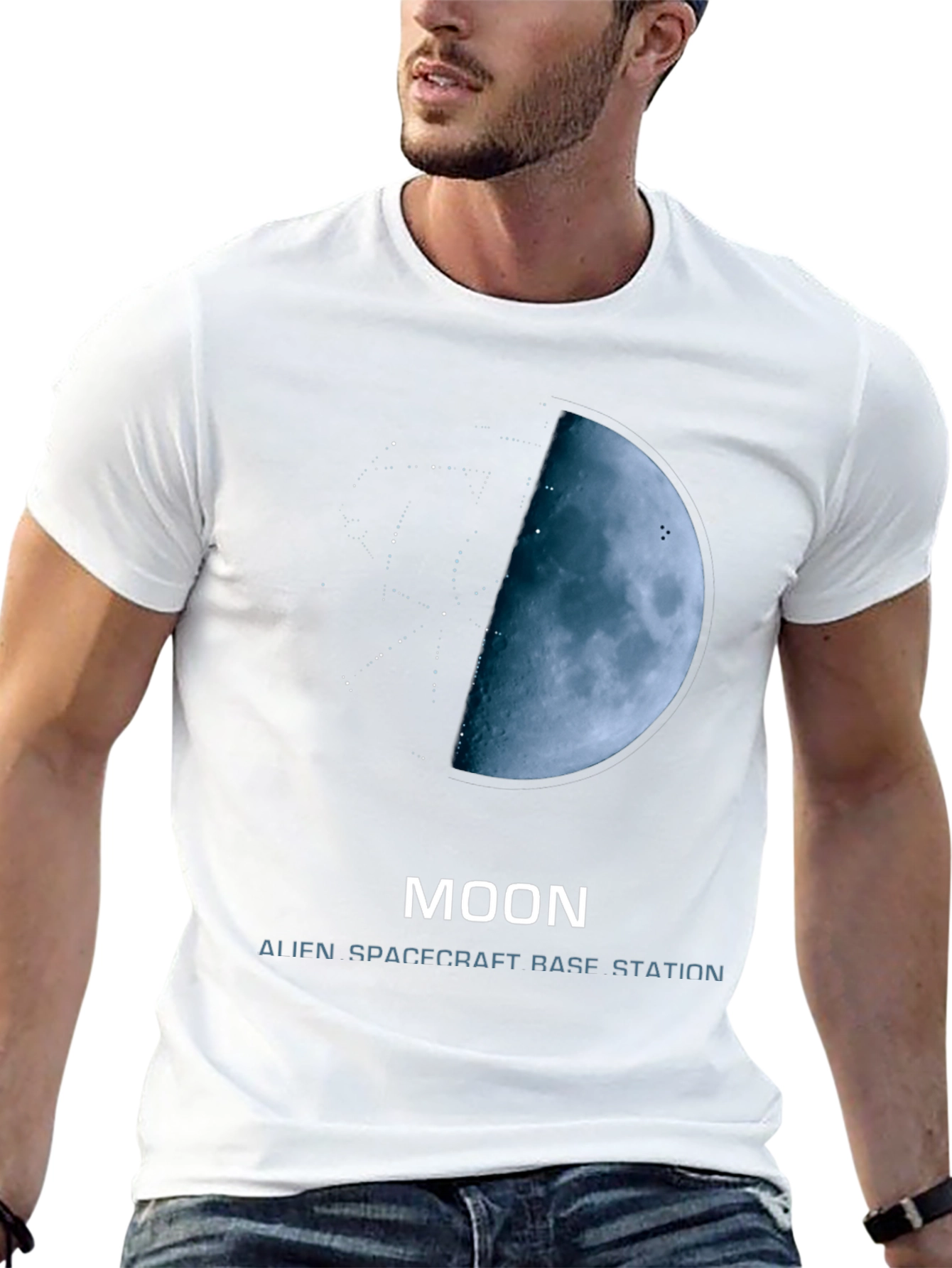 Moon Alien Spacecraft Base Station T-Shirt