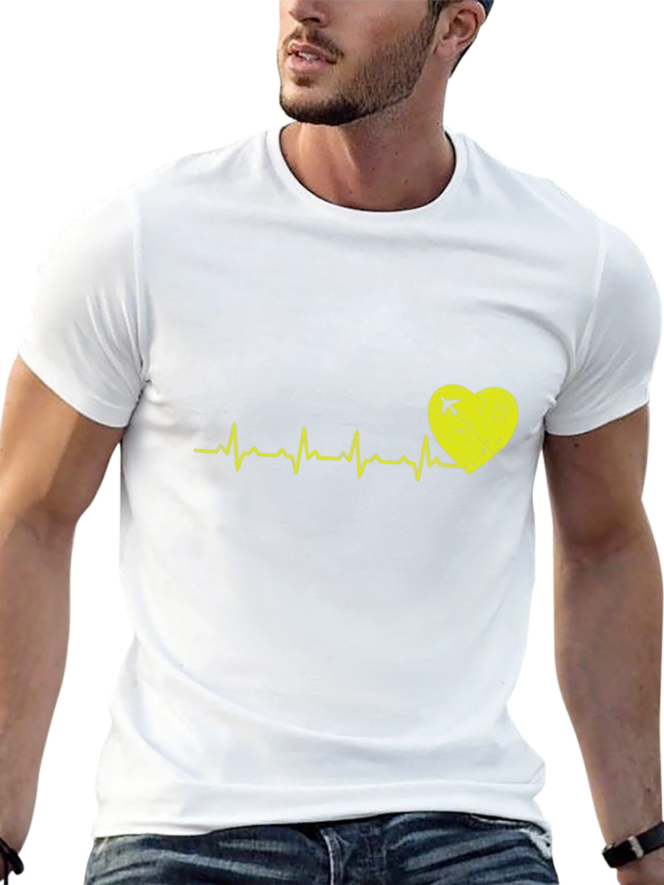 Pilot Heartbeat T-Shirt - Aviation Lover Gift