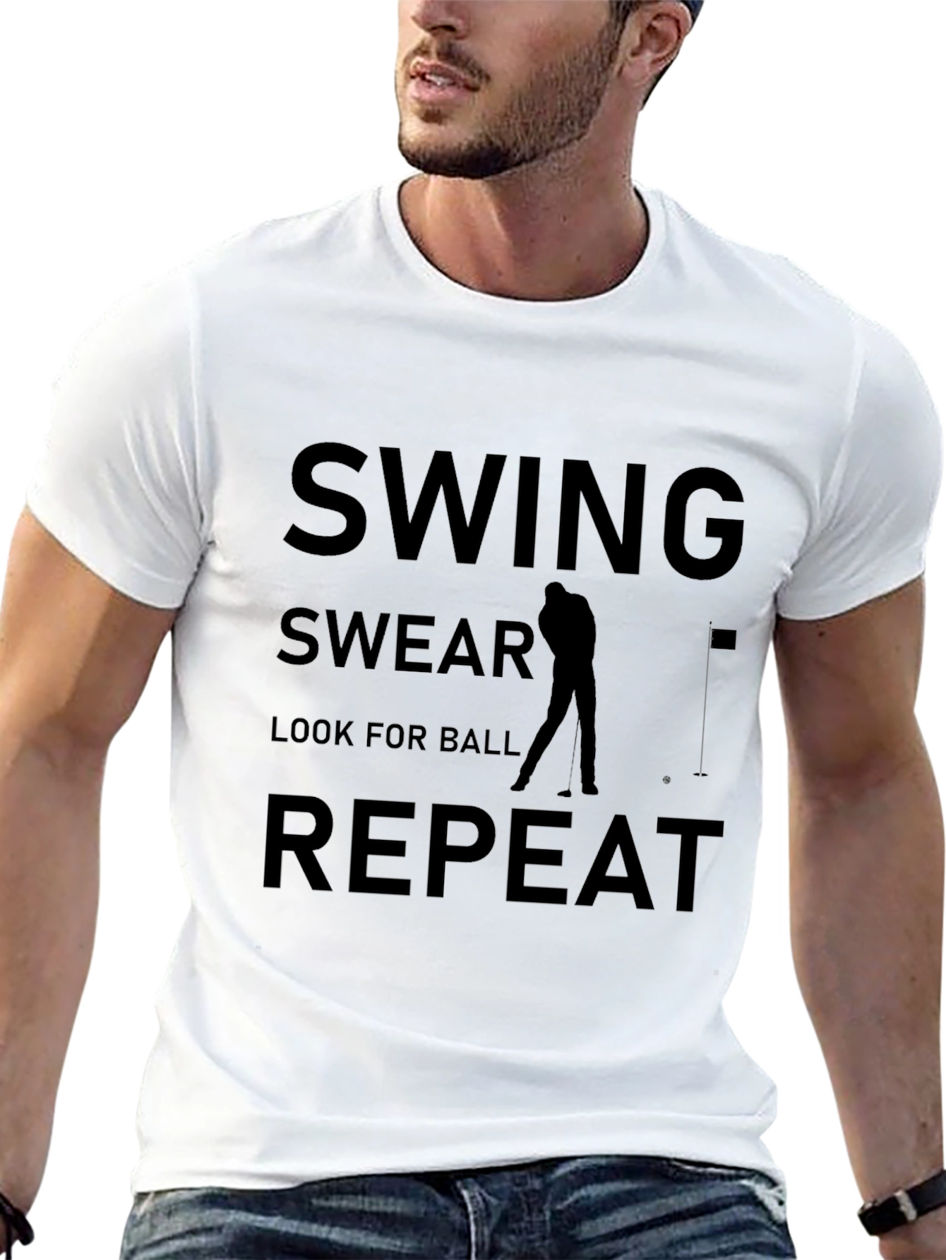 Swing Swear Look For Ball Repeat Mens T-shirt