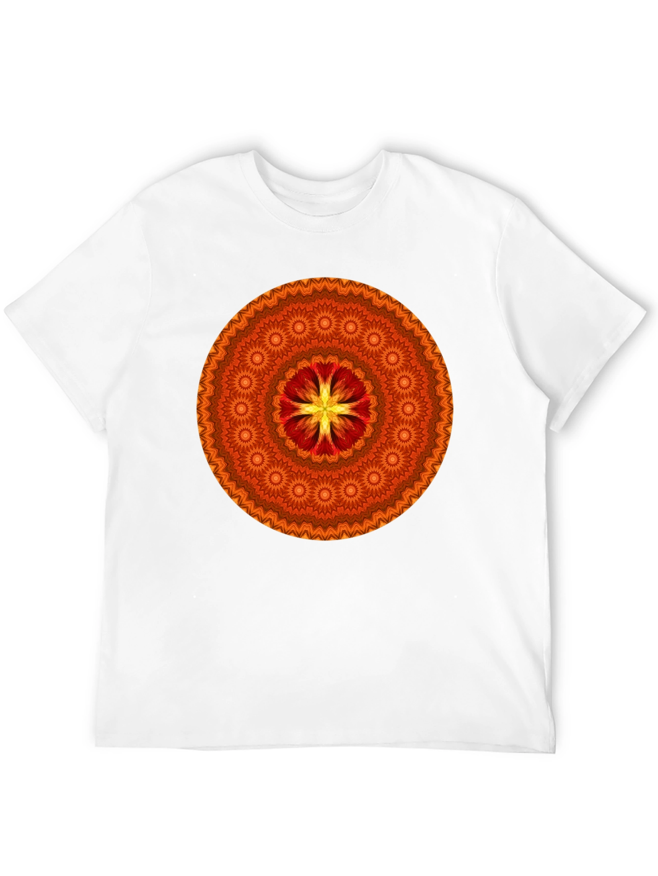 Orange Mandala Graphic T-Shirt - Stylish Casual Wear