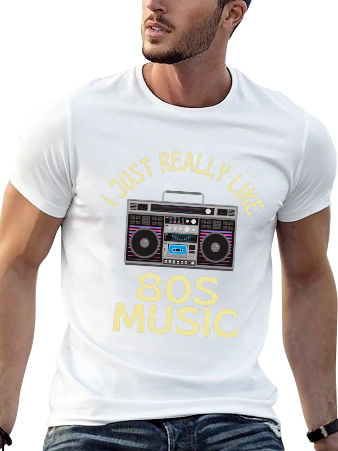 80s Music Retro Boombox Graphic Tee