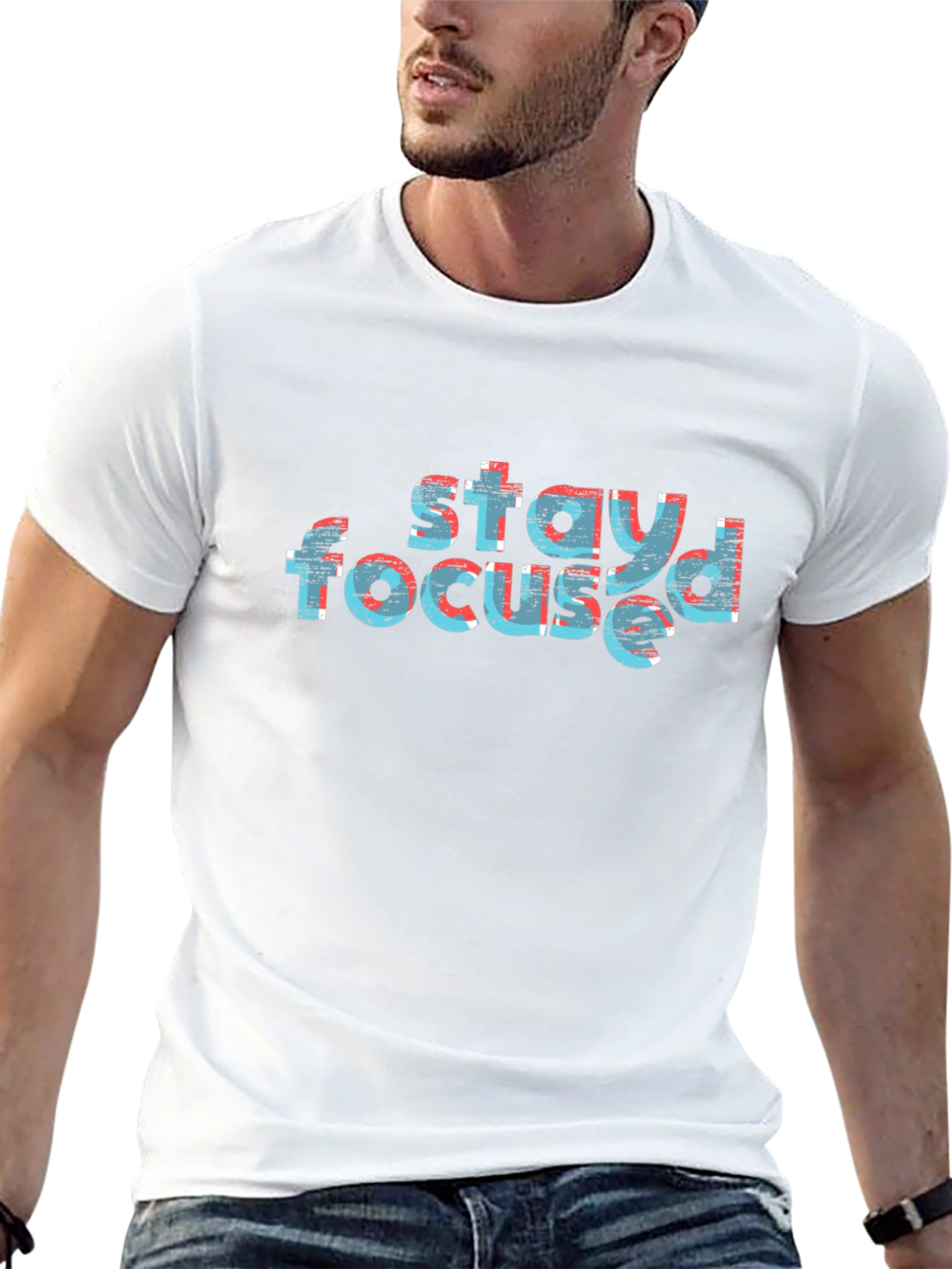 Stay Focused Graphic Tee - Stylish Black T-Shirt