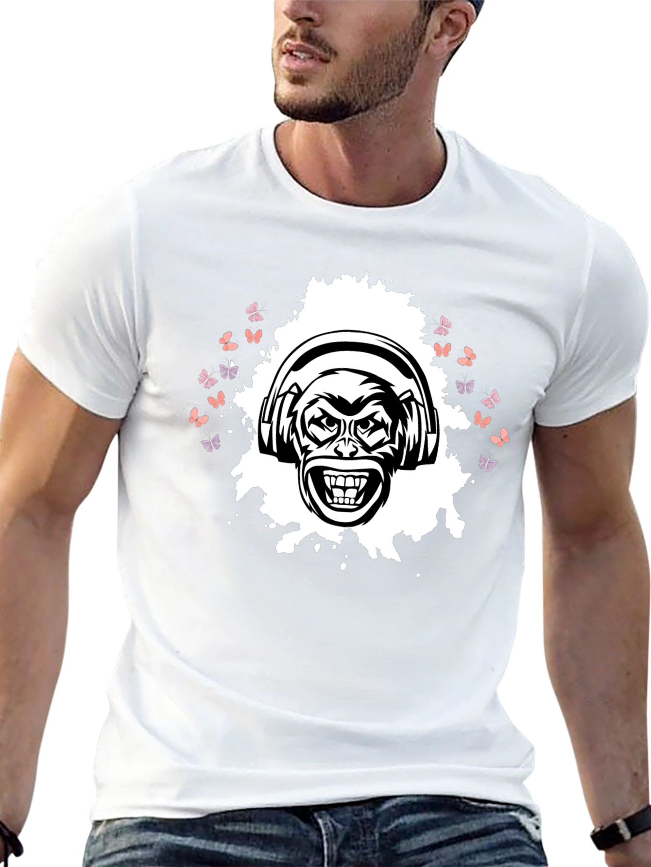 Cool Monkey Graphic T-Shirt - Black