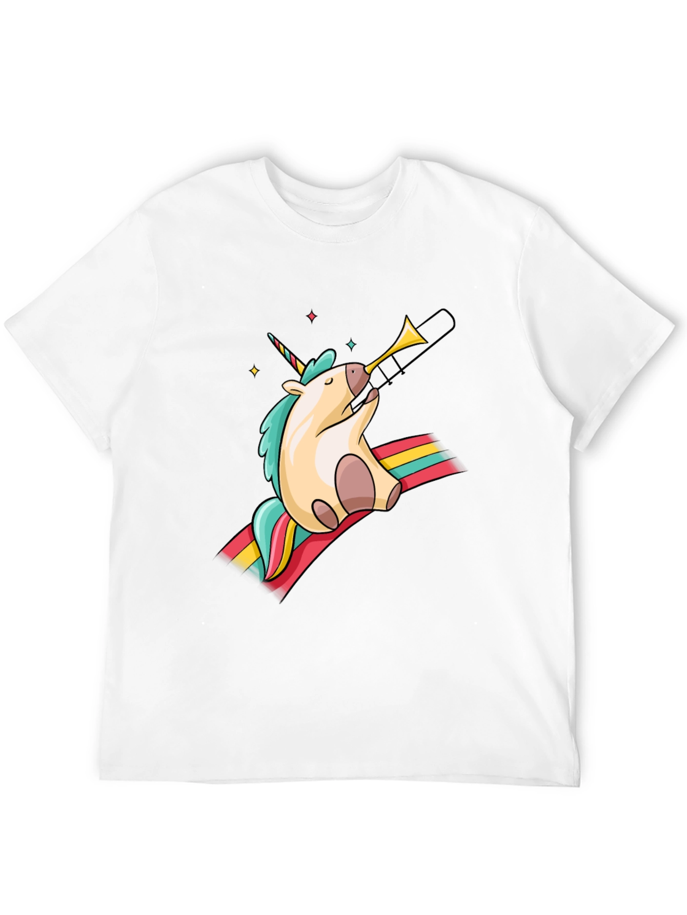 Unicorn Trombone Graphic Tee - Black