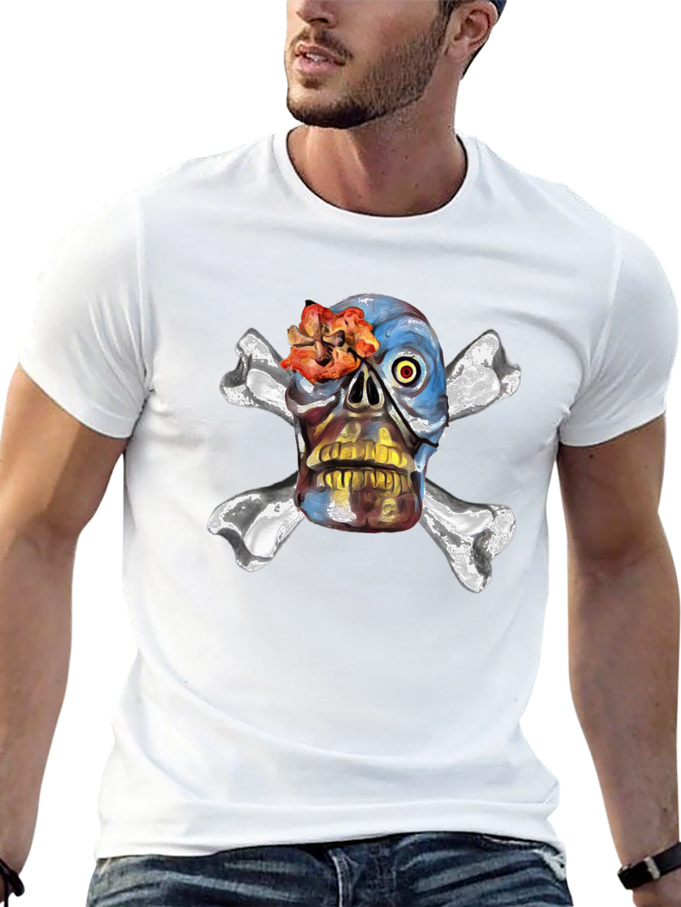 Skull & Crossbones Graphic Tee - Edgy Design