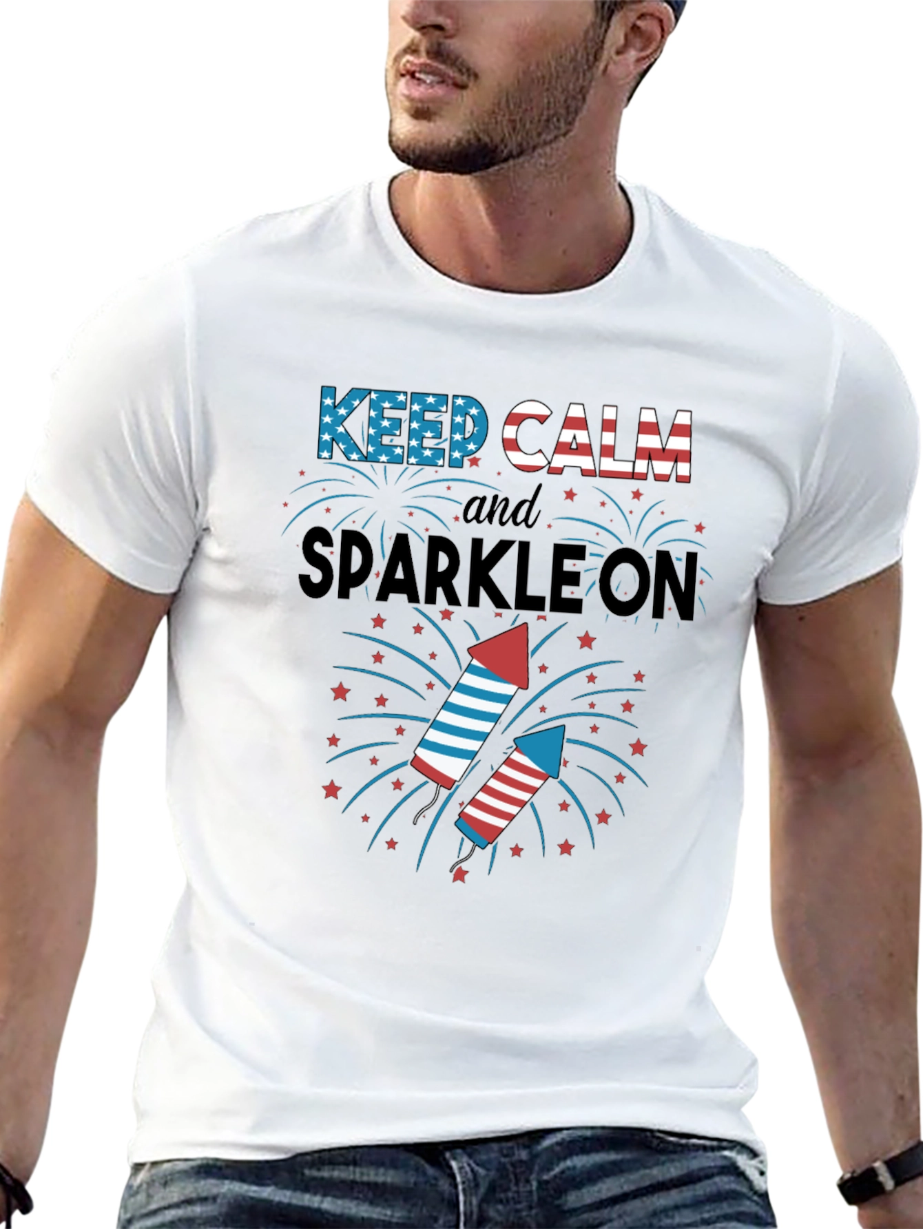 Keep Calm and Sparkle On Fourth of July T-Shirt