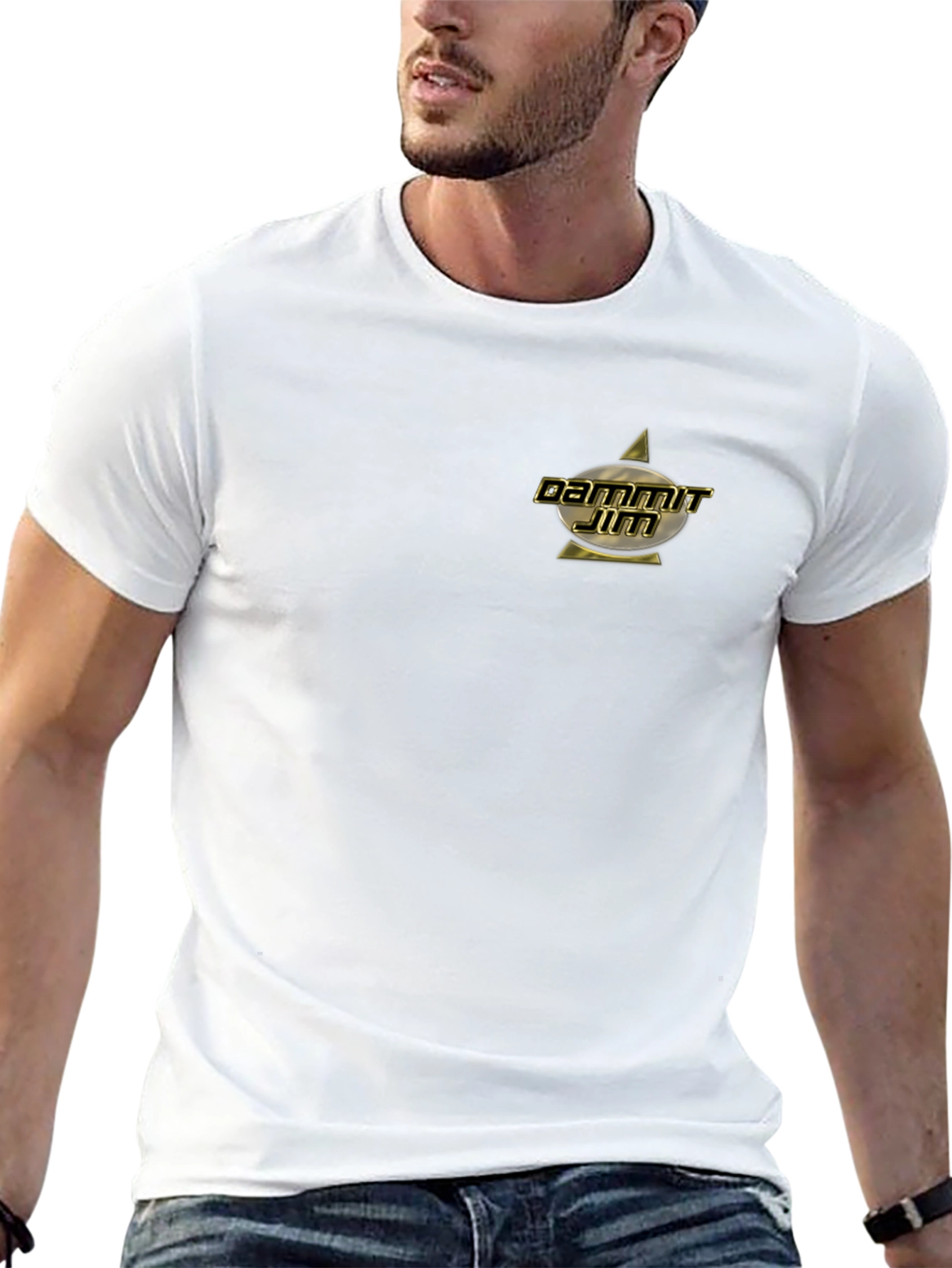 Dammit Jim T-Shirt - Black Gold Star Trek Design