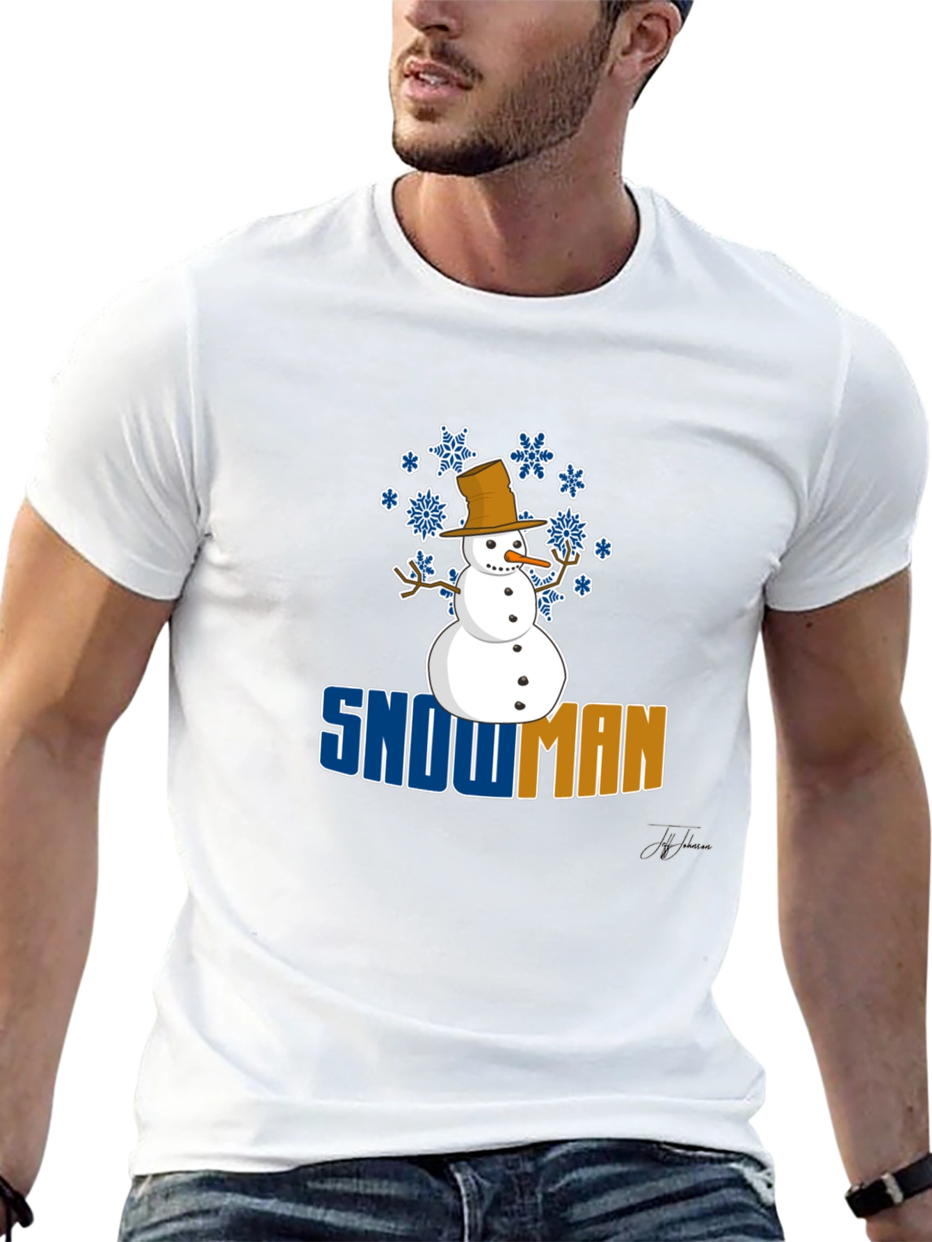 Snowman Graphic T-Shirt - Winter Holiday Apparel