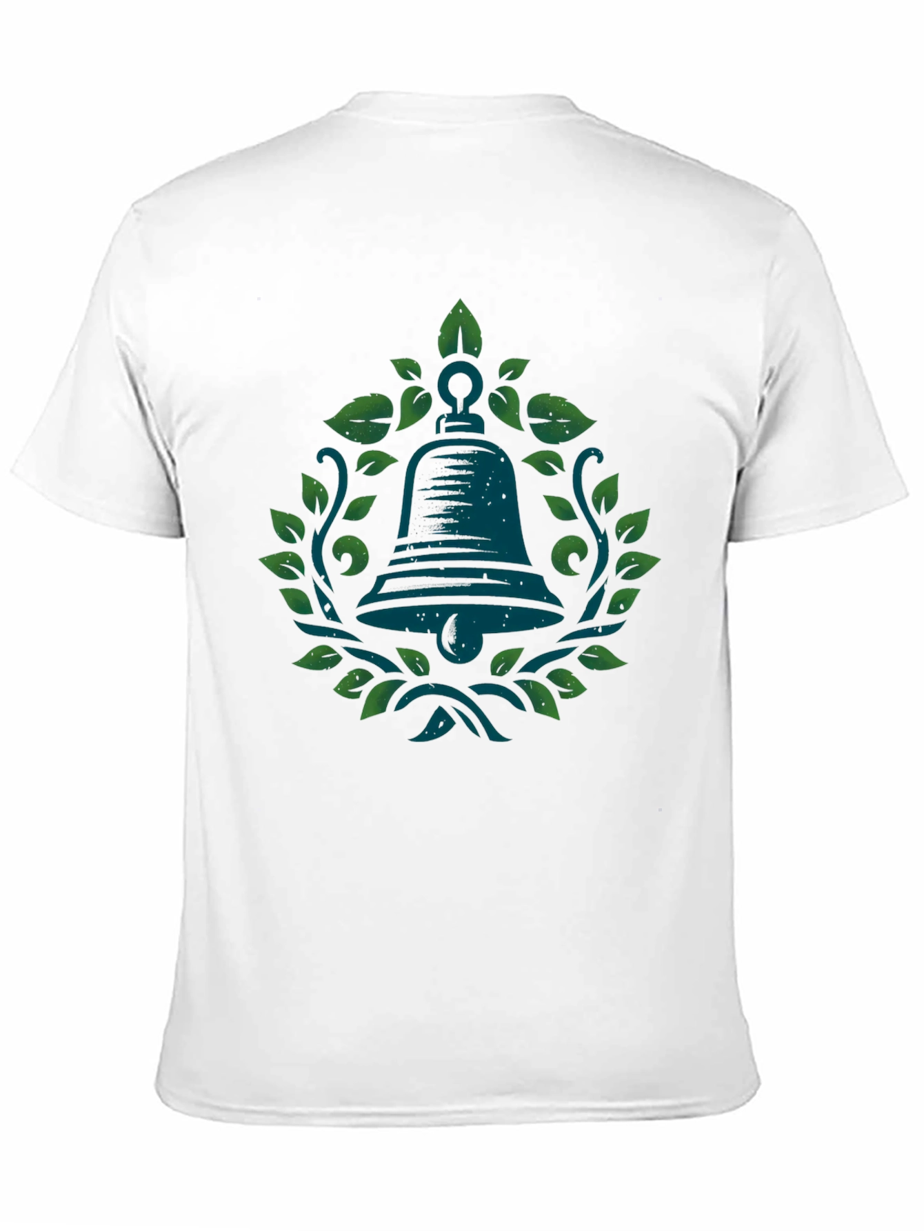 Bell and Leaves Graphic Tee - Black Cotton
