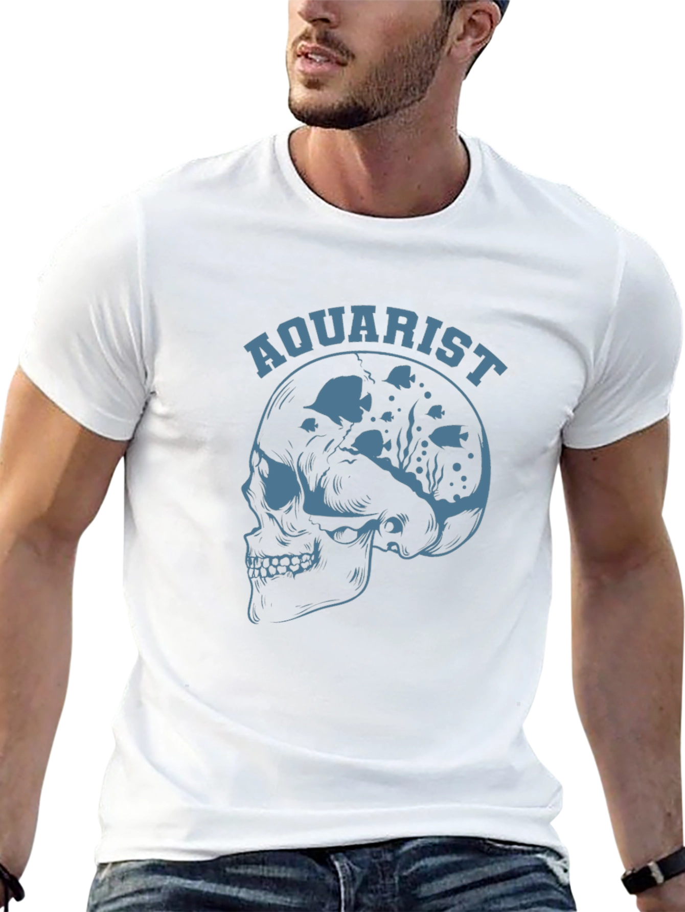 Aquarist Skull Graphic Tee - Black