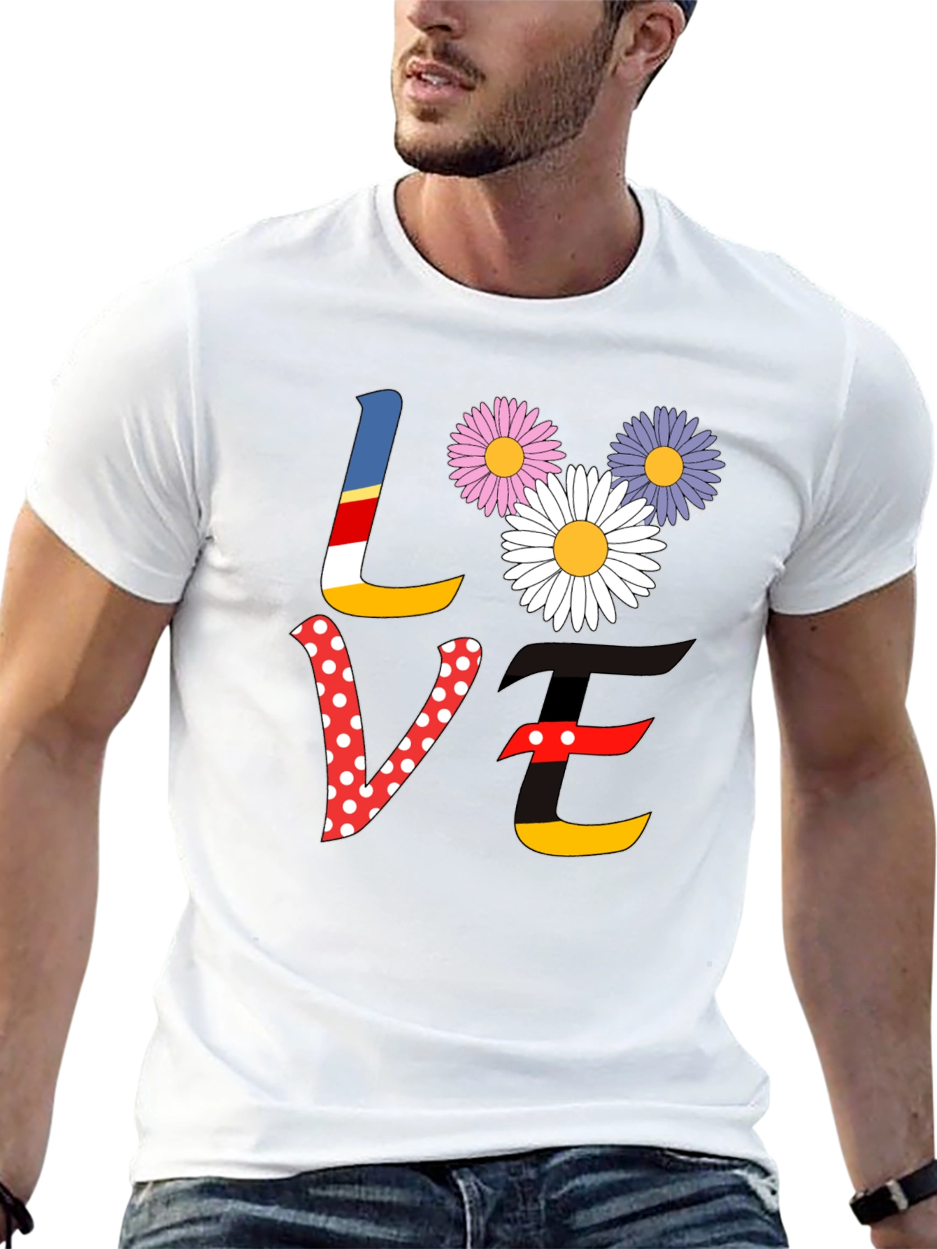 Love Floral Graphic Tee - Black