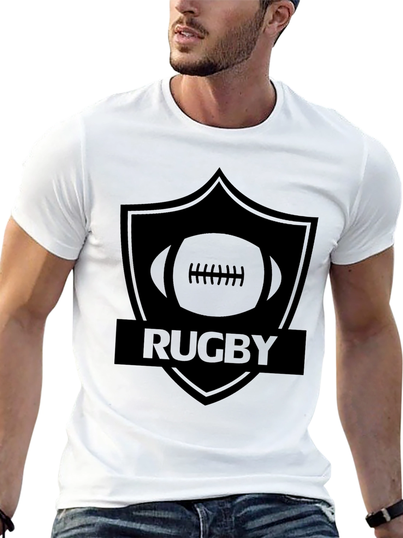 Rugby Shield Black Graphic T-Shirt