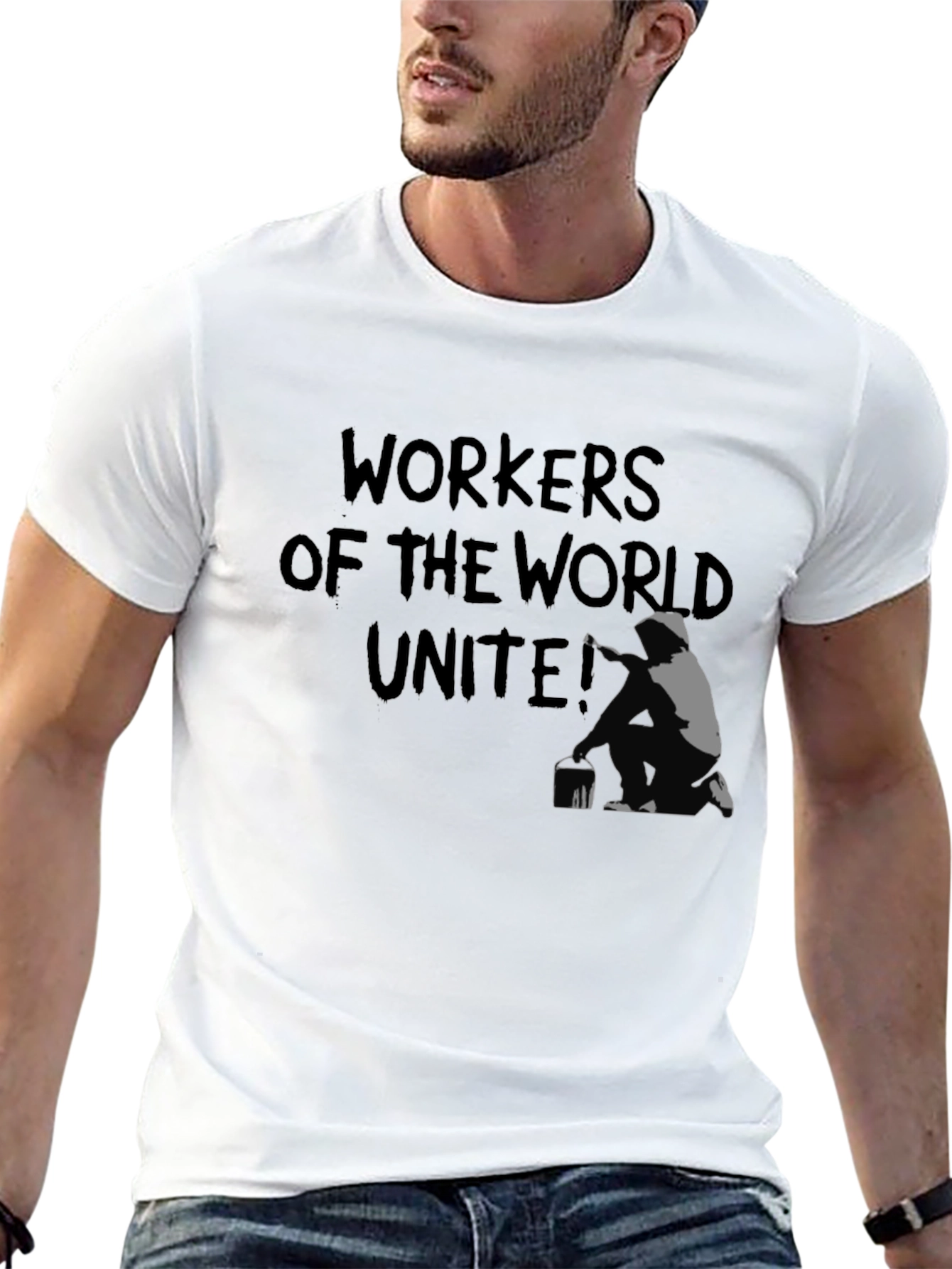 Workers Unite Graphic Tee - Street Art Style