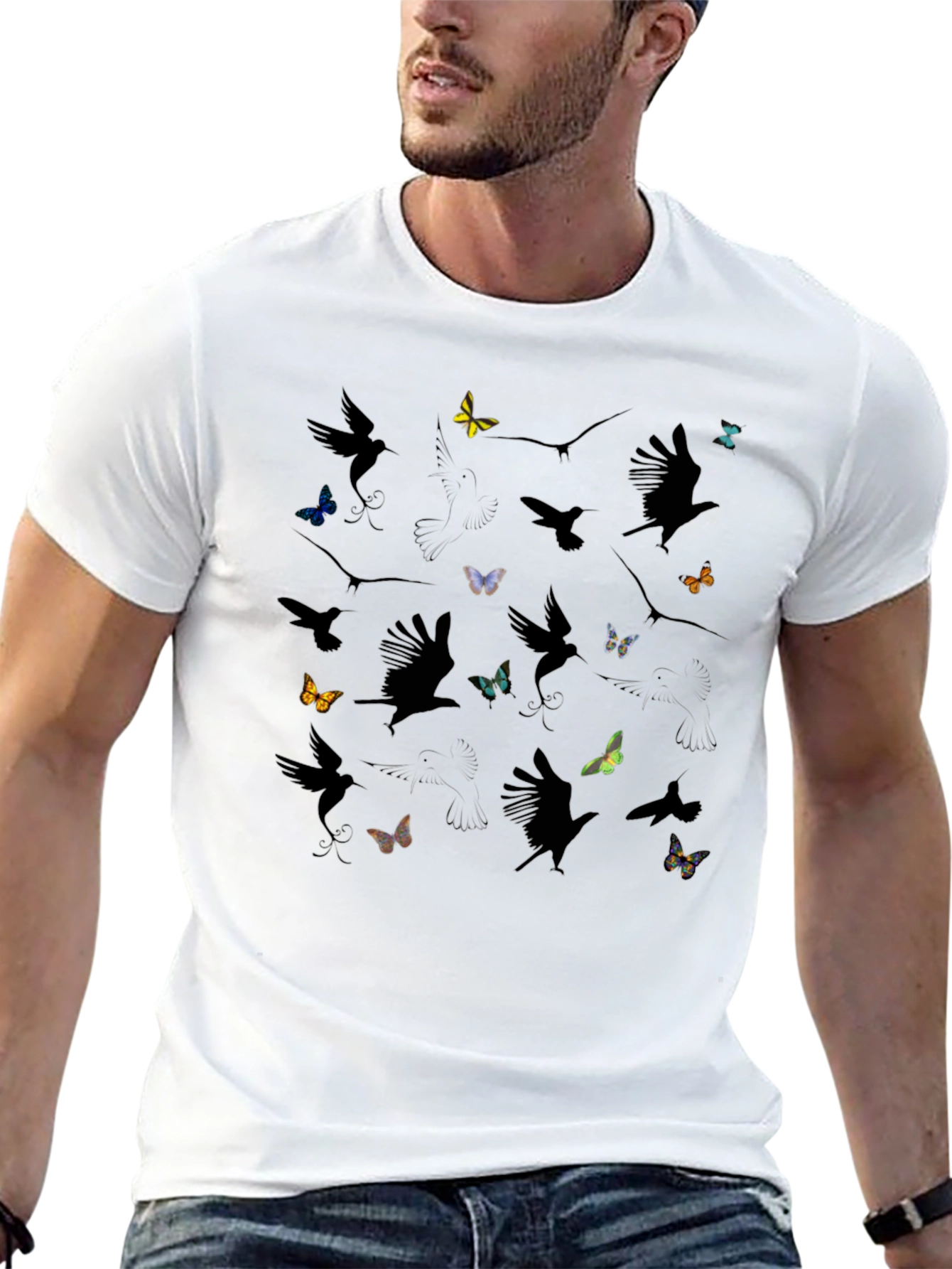 Birds and Butterflies Graphic Tee