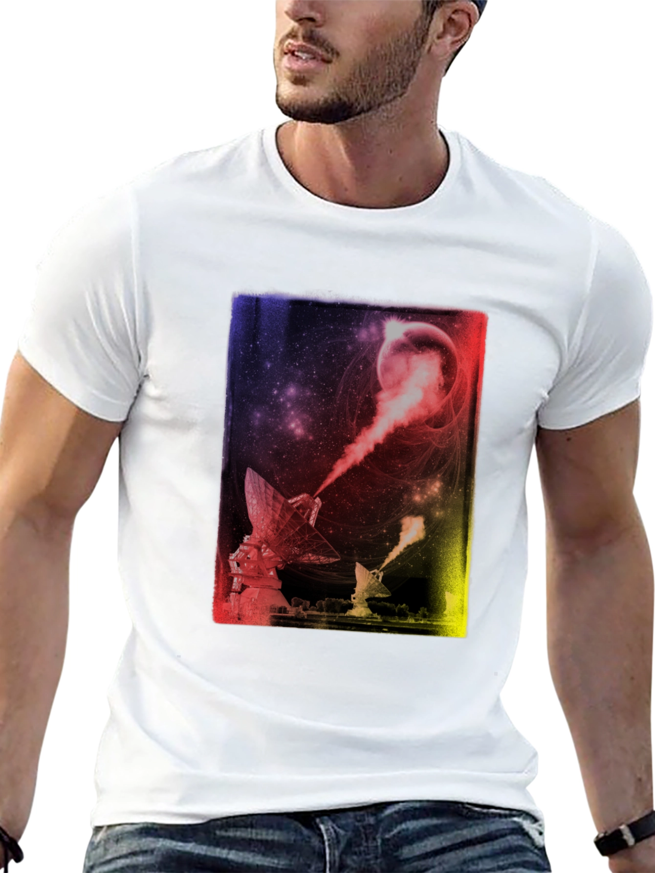 Cosmic Telescope Graphic Tee - Soft Cotton Comfort
