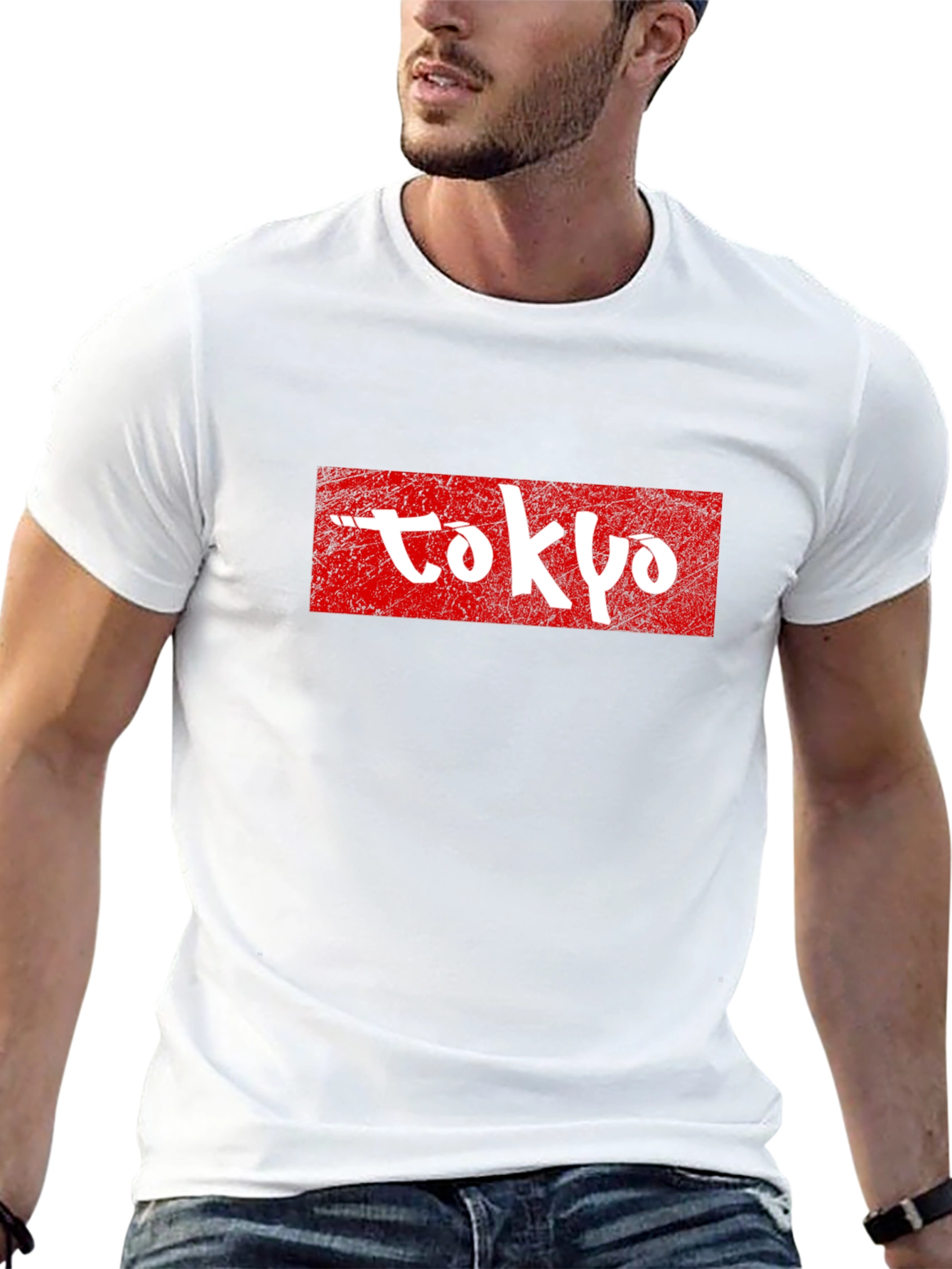 Tokyo Graphic Tee - Red and White on Black