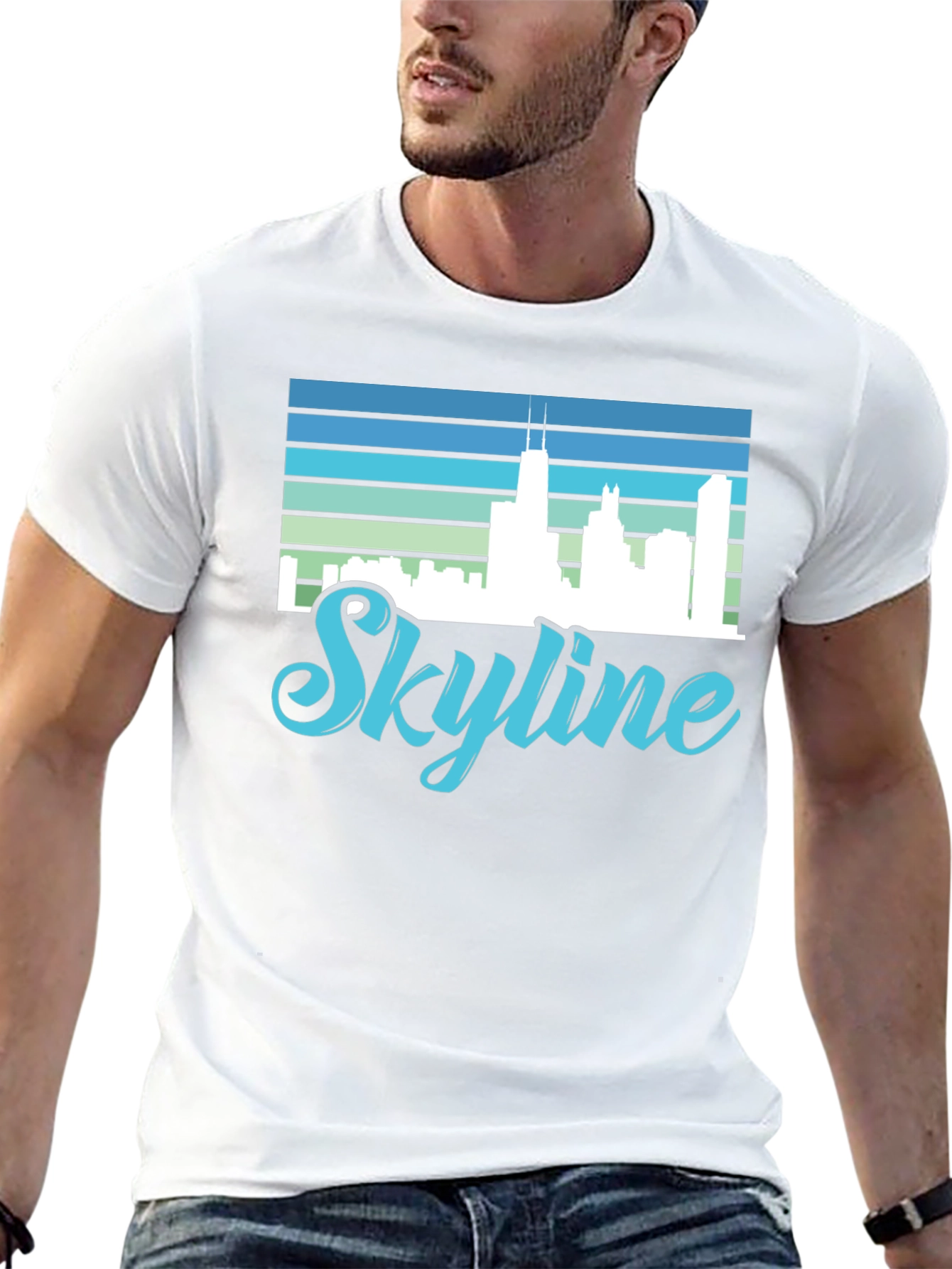 Skyline Graphic Tee - Cityscape Retro Design