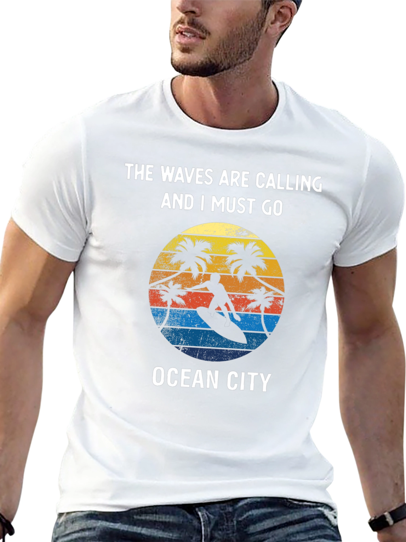 Ocean City Surfer T-Shirt - Waves Are Calling Tee