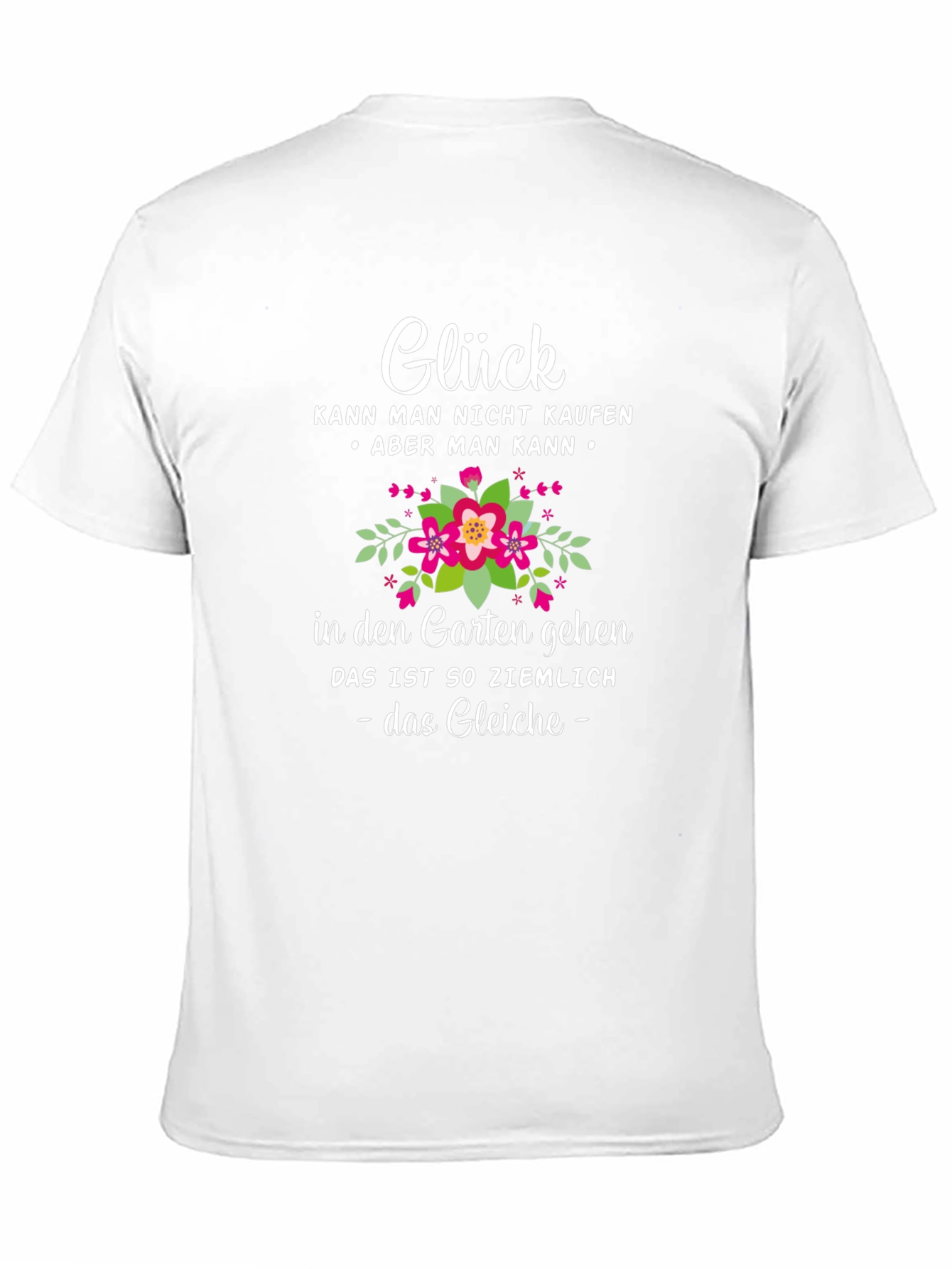 Glück Garten T-Shirt - Black Floral Design
