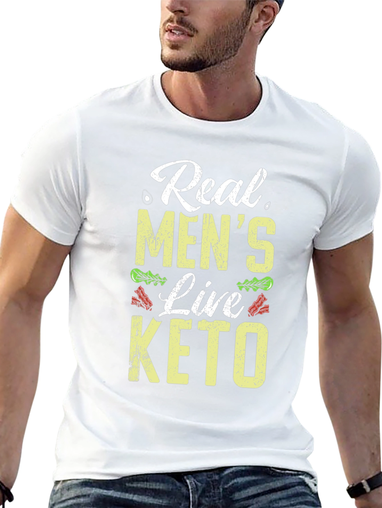 Real Mens Live Keto Black T-Shirt