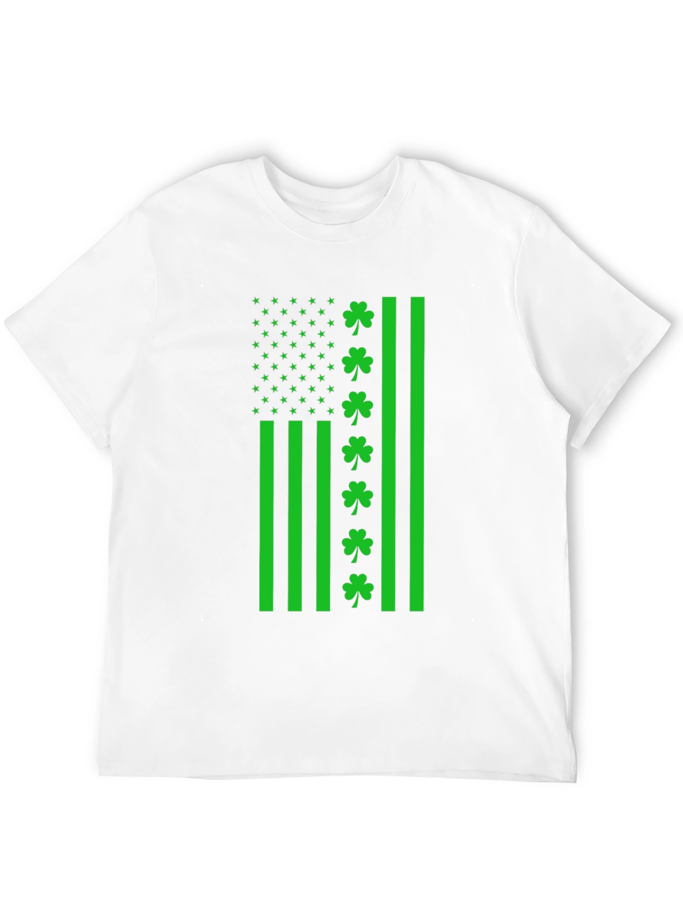 St. Patricks Day Shamrock American Flag T-Shirt